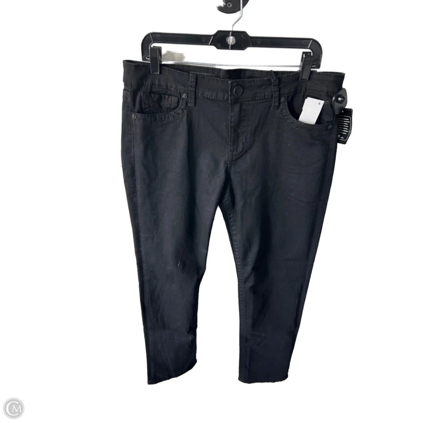 Jeans Straight By Kut In Black Denim, Size: 12