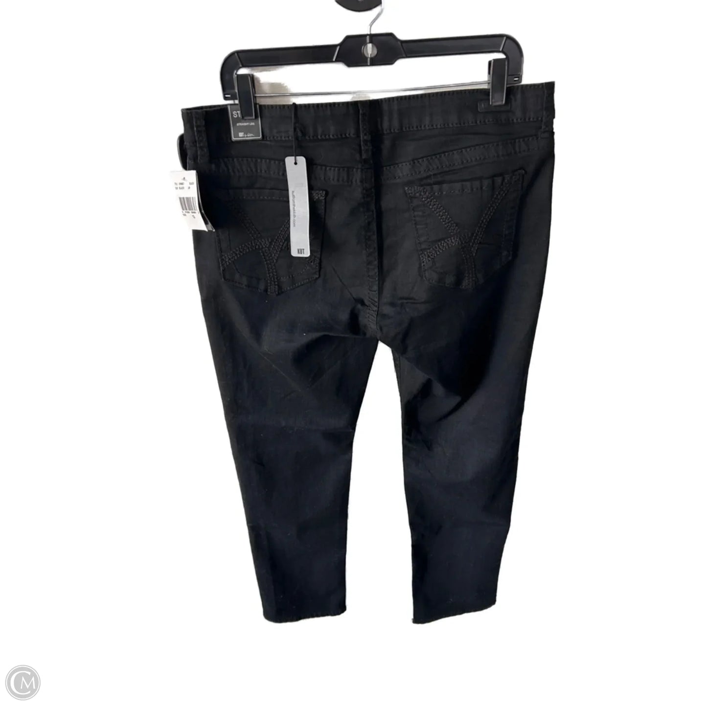 Jeans Straight By Kut In Black Denim, Size: 12