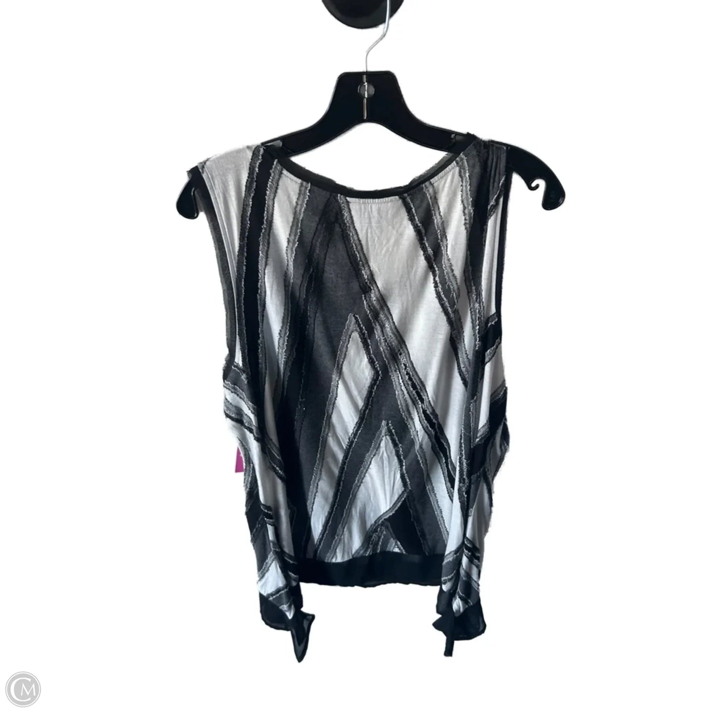 Top Sleeveless Basic By Simply Vera In Black & Grey, Size: Xl