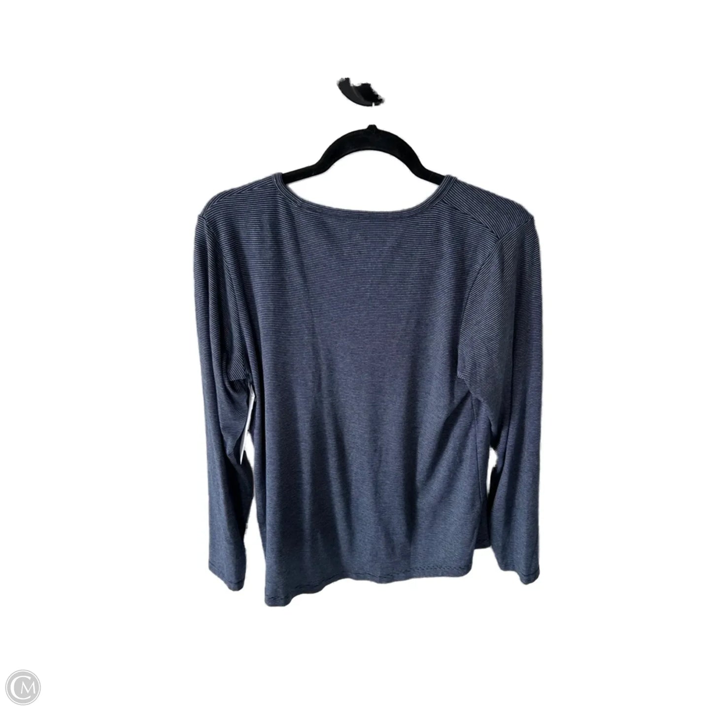 Top Long Sleeve Basic By Orvis In Blue & White, Size: L