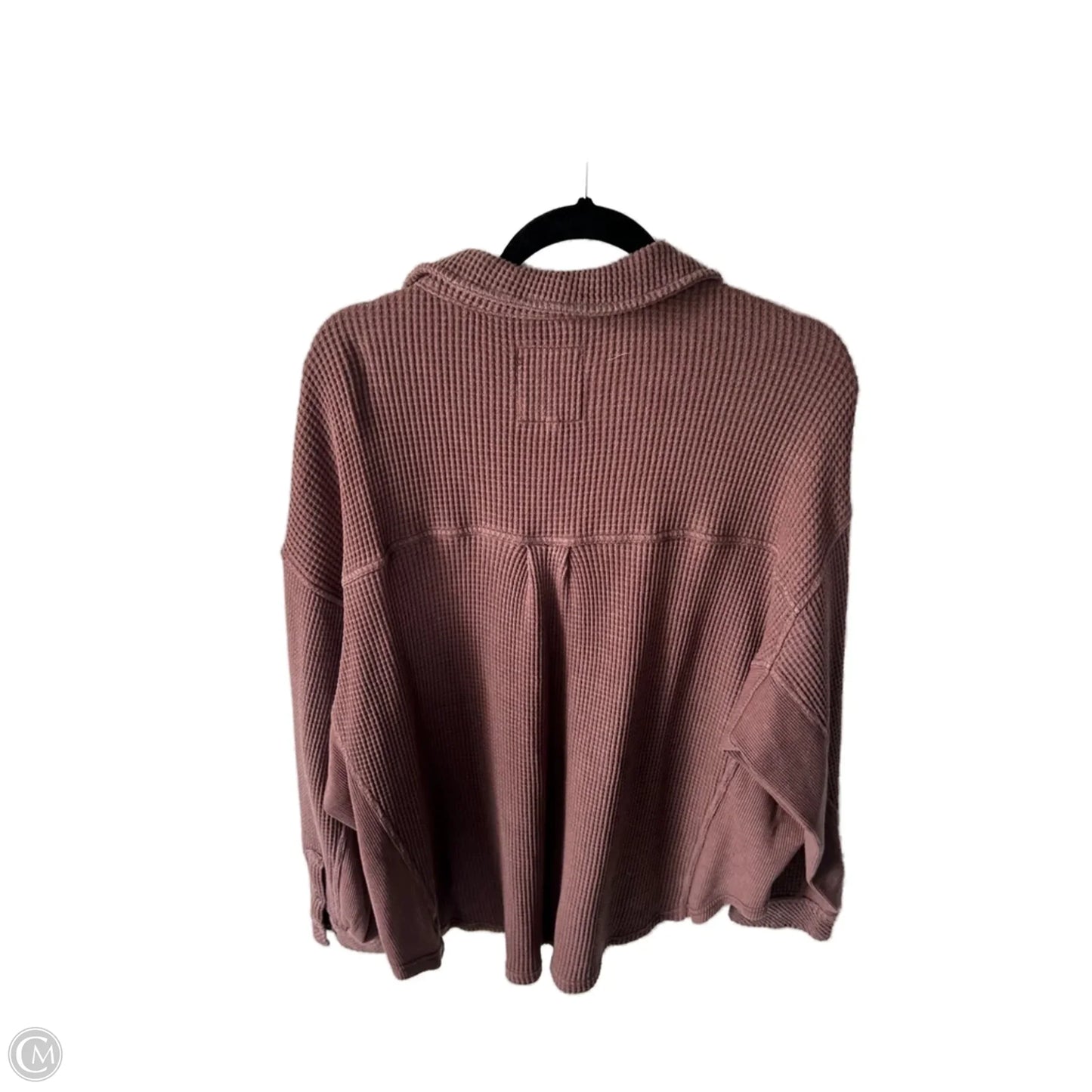 Top Long Sleeve By Aerie In Brown, Size: L