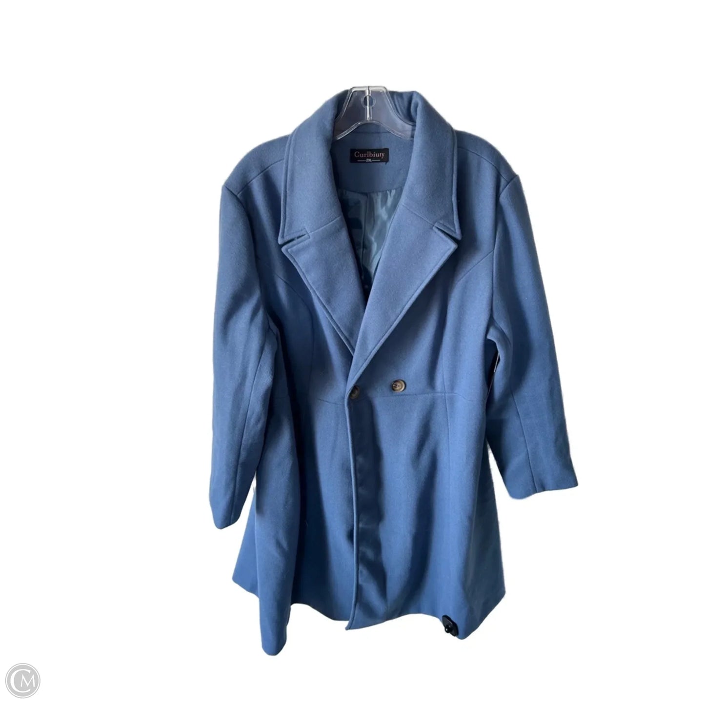 Coat Peacoat By Clothes Mentor In Blue, Size: 2x
