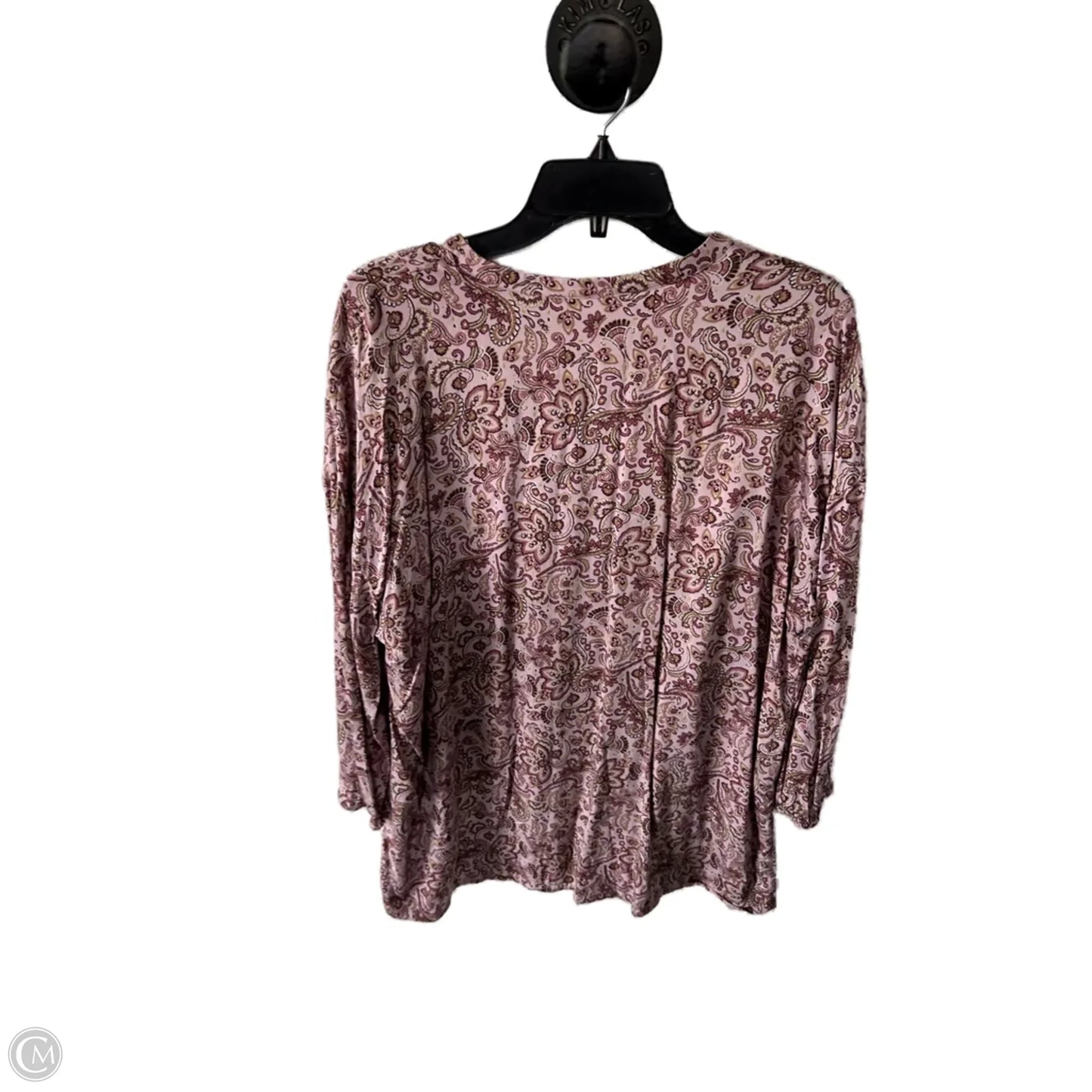 Top Long Sleeve By Pure Jill In Pink & Tan, Size: Xl