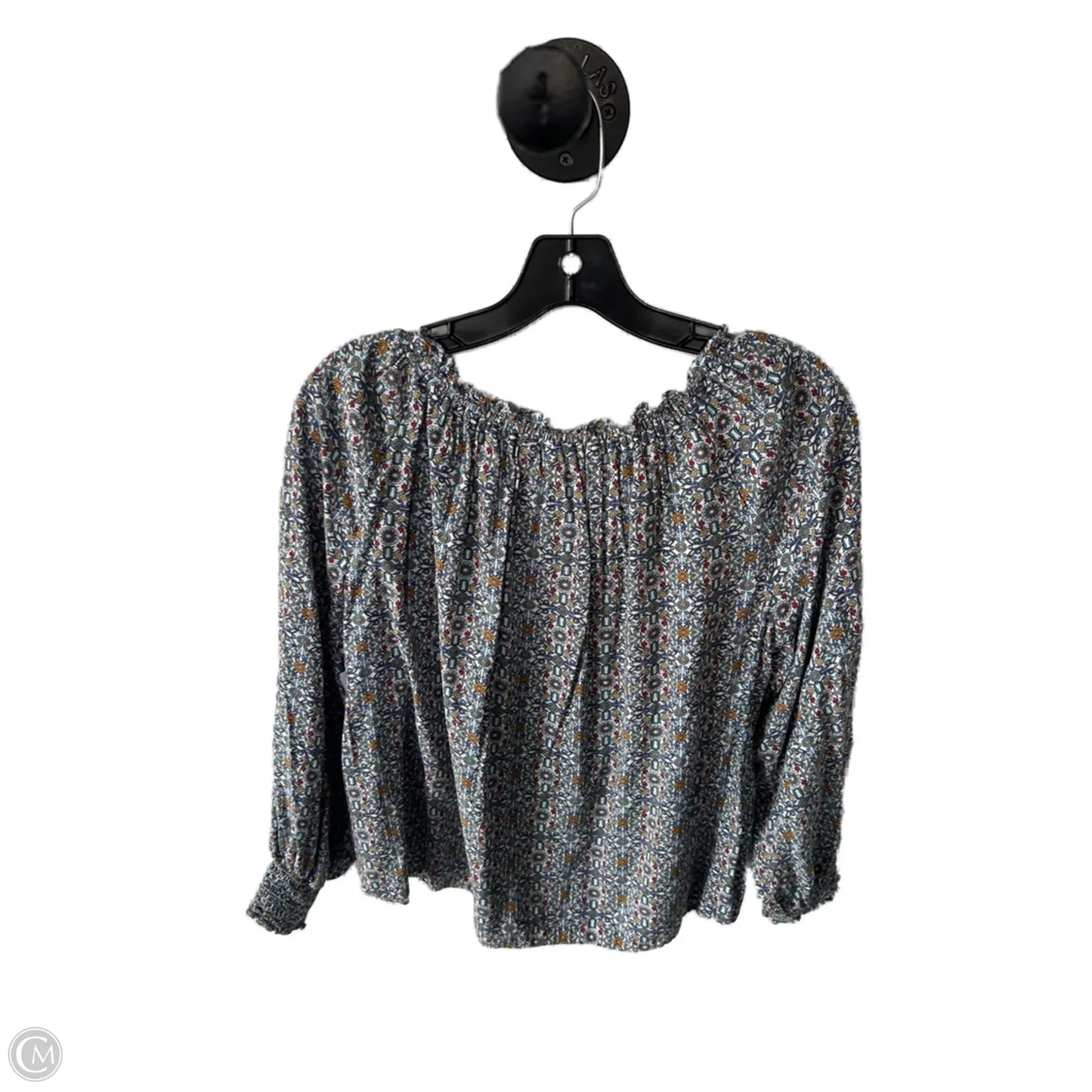 Top Long Sleeve By Max Studio In Blue & Yellow, Size: S