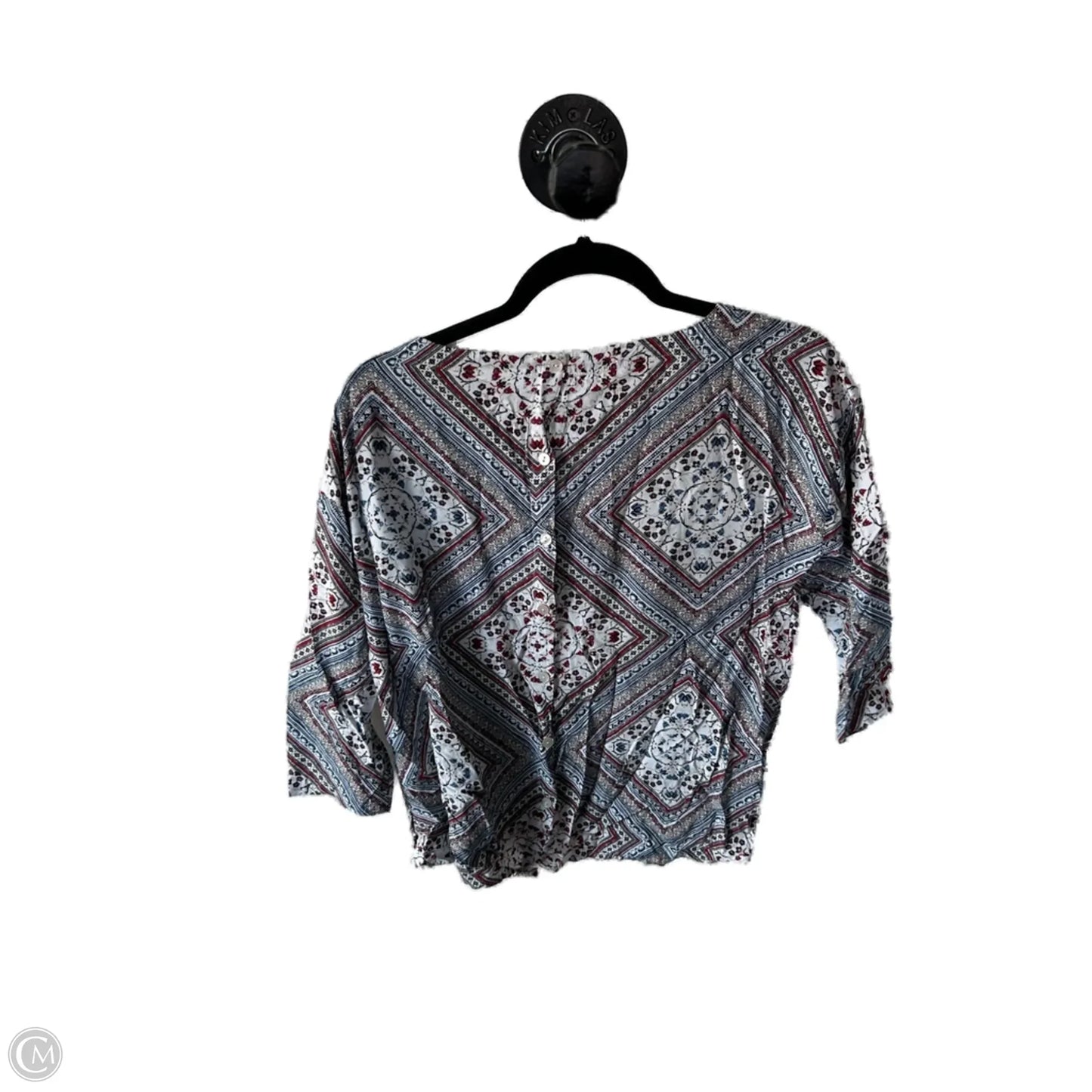 Top 3/4 Sleeve Basic By J. Jill In Blue & Red, Size: Xs