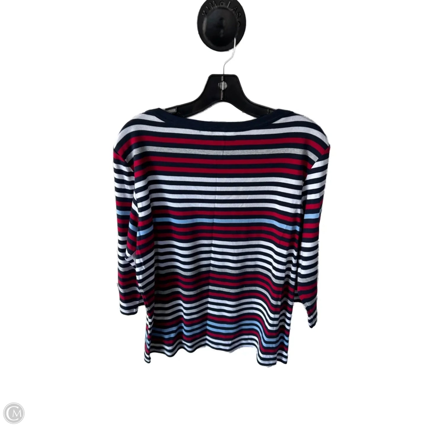 Top 3/4 Sleeve Basic By Christopher And Banks In Blue & Red, Size: L