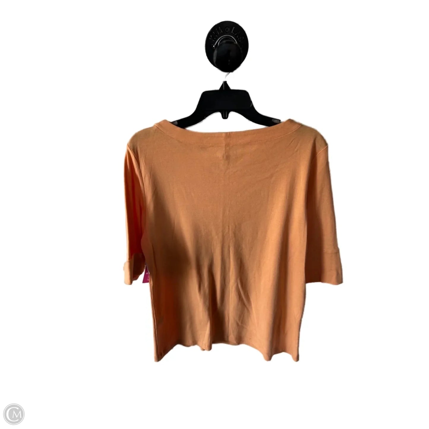 Top 3/4 Sleeve Basic By Christopher And Banks In Orange, Size: L