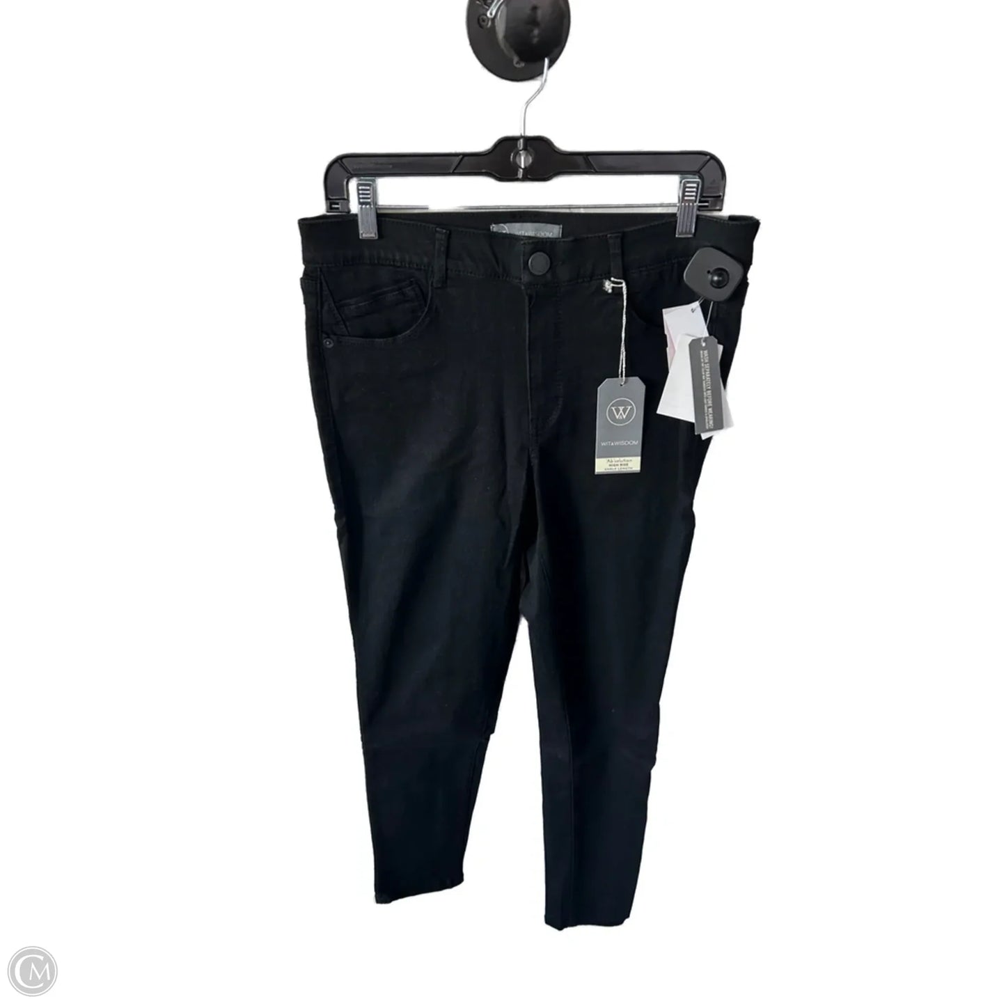 Jeans Skinny By Wit & Wisdom In Black Denim, Size: 10