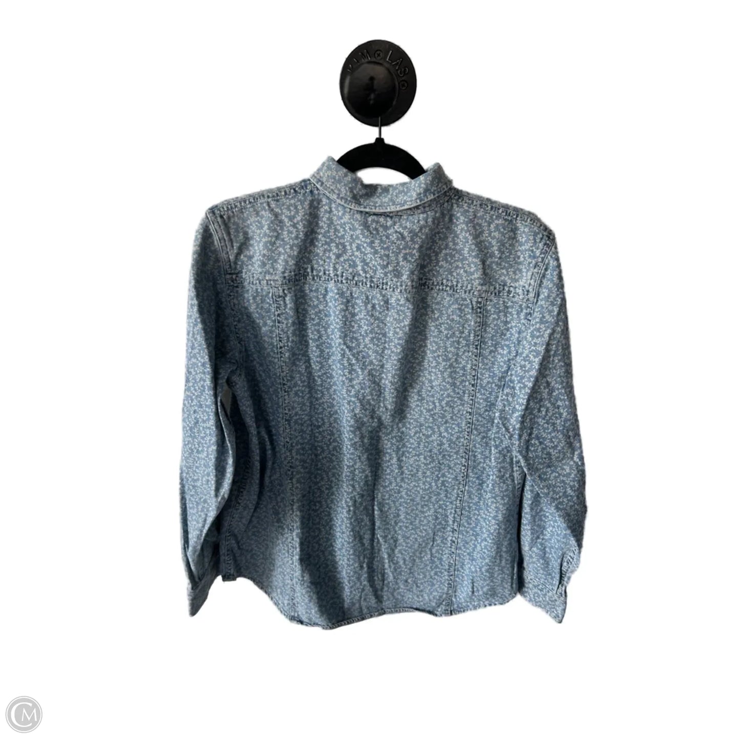 Top Long Sleeve By Lauren By Ralph Lauren In Blue & White, Size: M