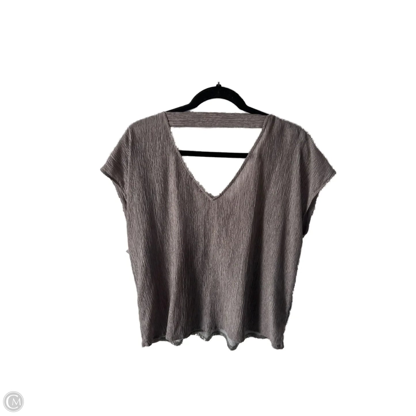 Top Short Sleeve By Stella And Dot In Grey & Silver, Size: M