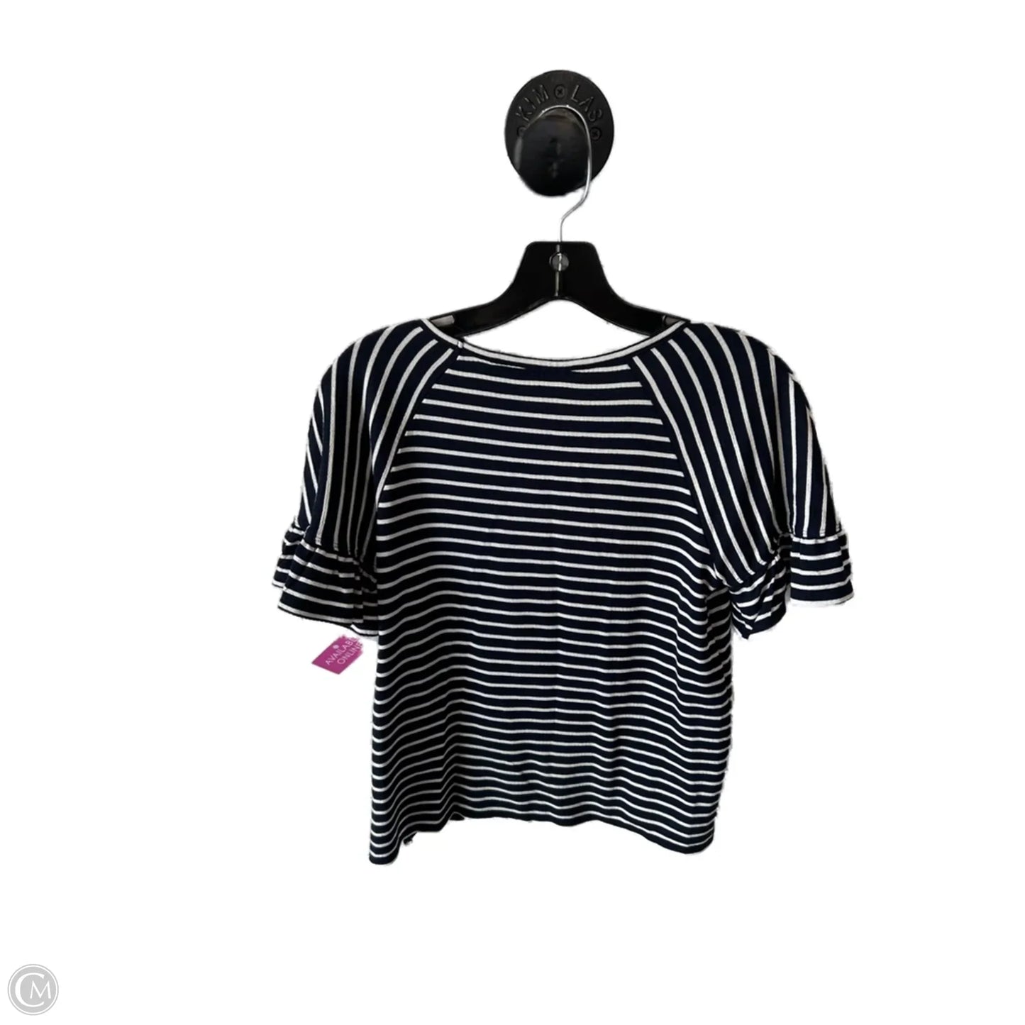 Top Short Sleeve By Max Studio In Blue & White, Size: Xs