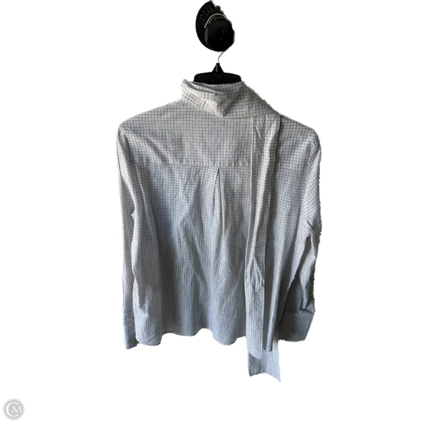 Top Long Sleeve By Zara In Grey & White, Size: M