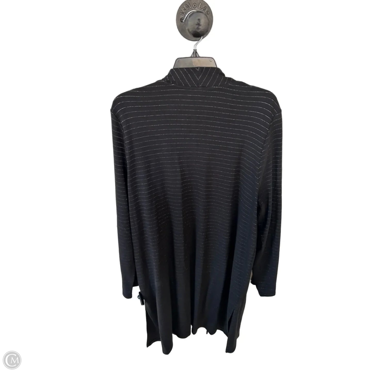 Sweater Cardigan By J. Jill In Black & Silver, Size: Xl