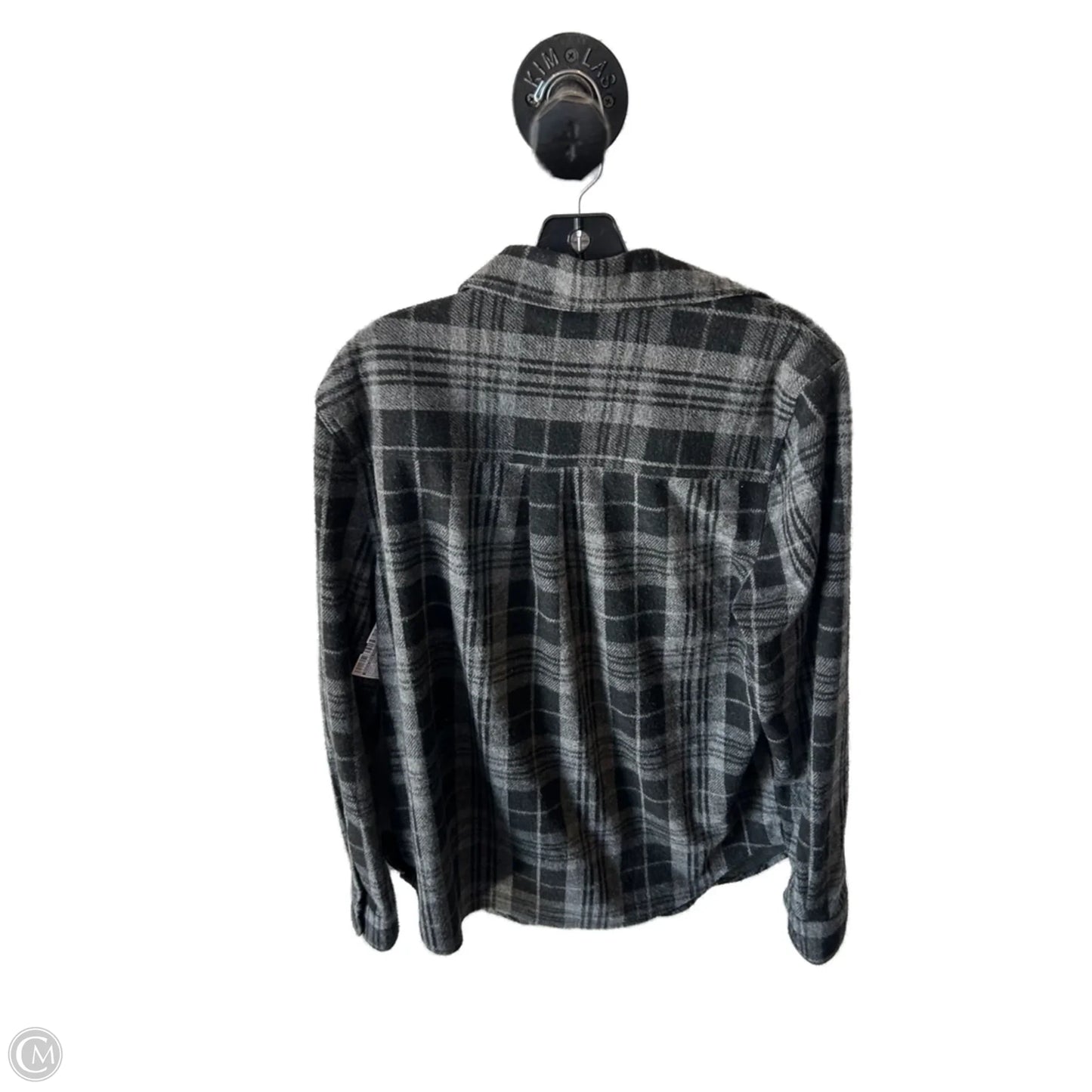 Jacket Shirt By Beachlunchlounge In Black & Grey, Size: L