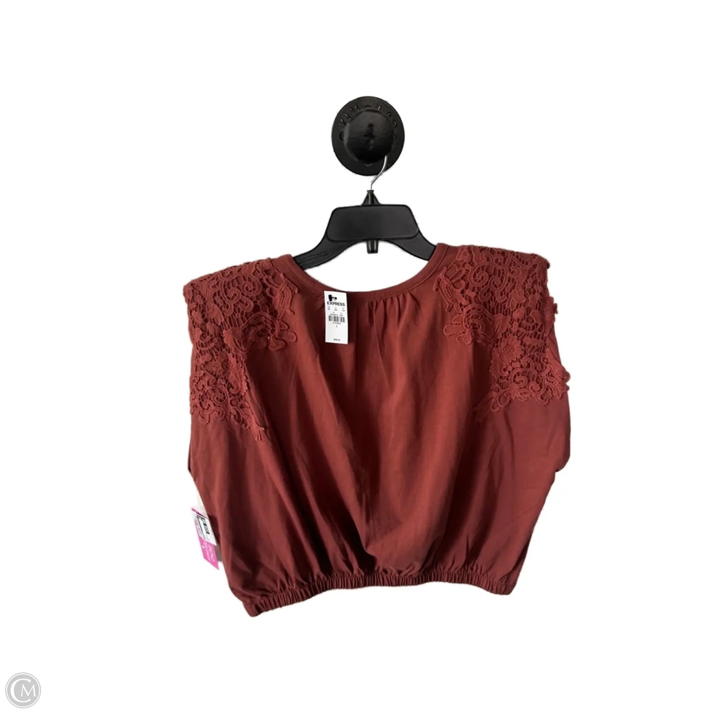 Top Short Sleeve By Express In Brown, Size: L