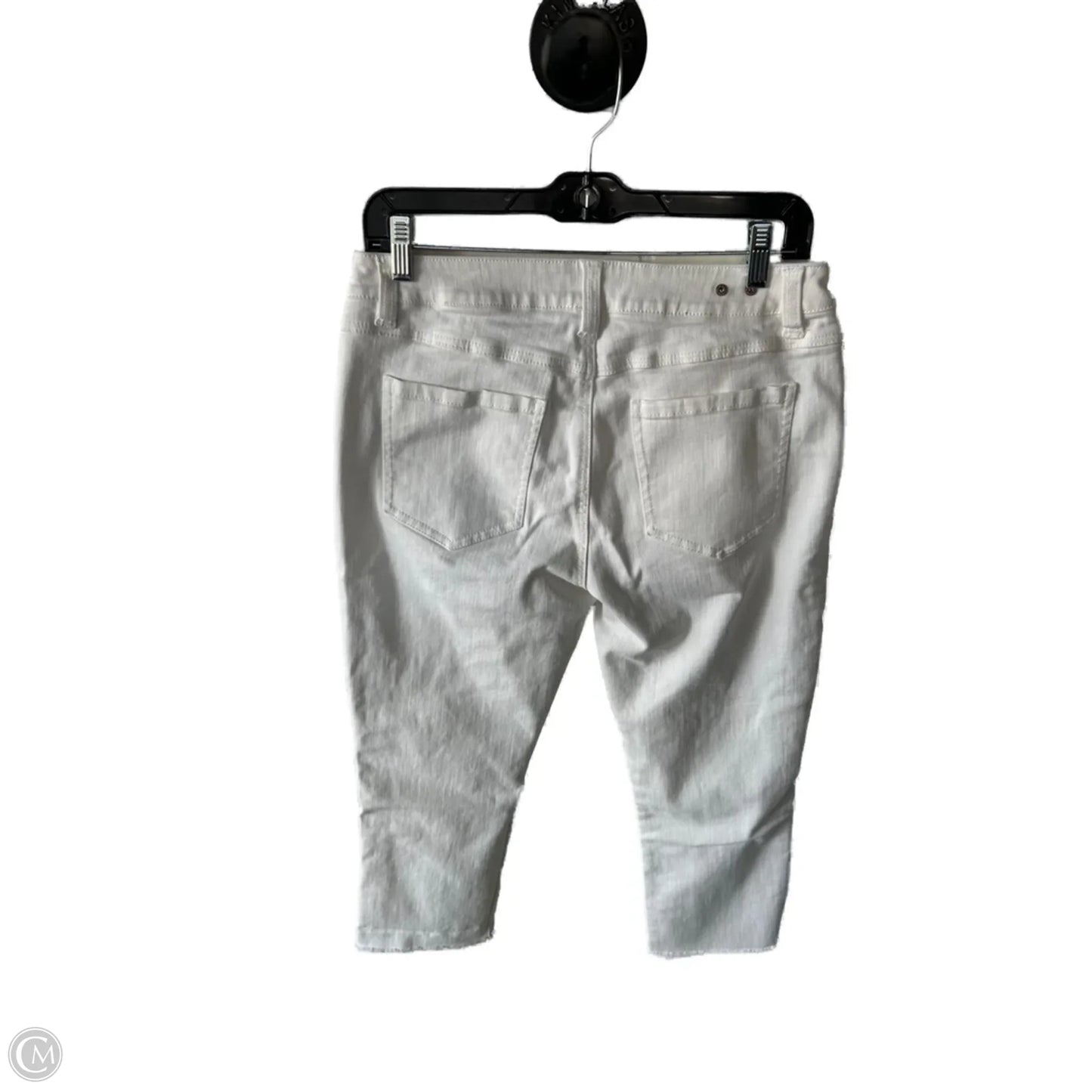 Jeans Straight By Cabi In White Denim, Size: 8