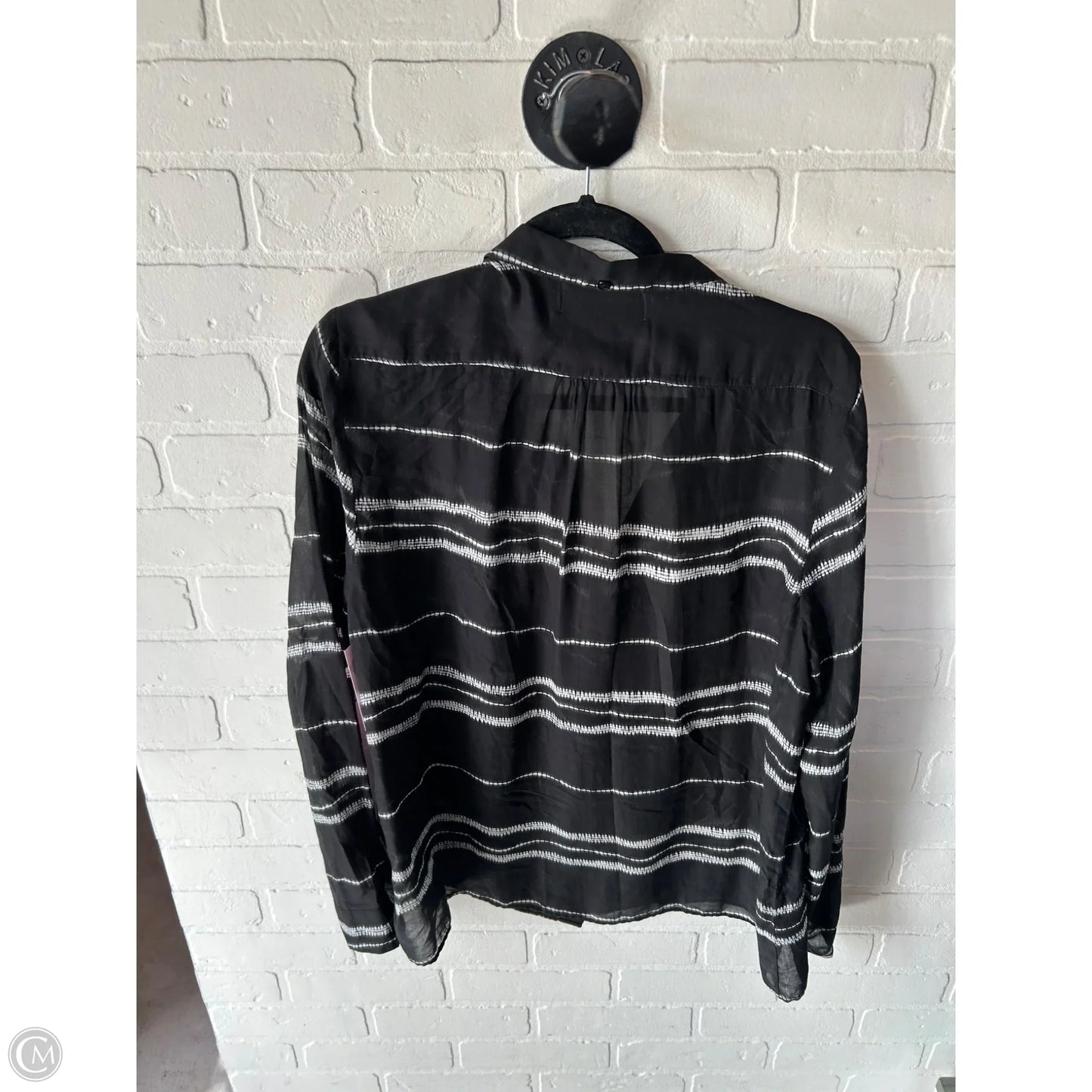 Top Long Sleeve By Cloth & Stone In Black & White, Size: L