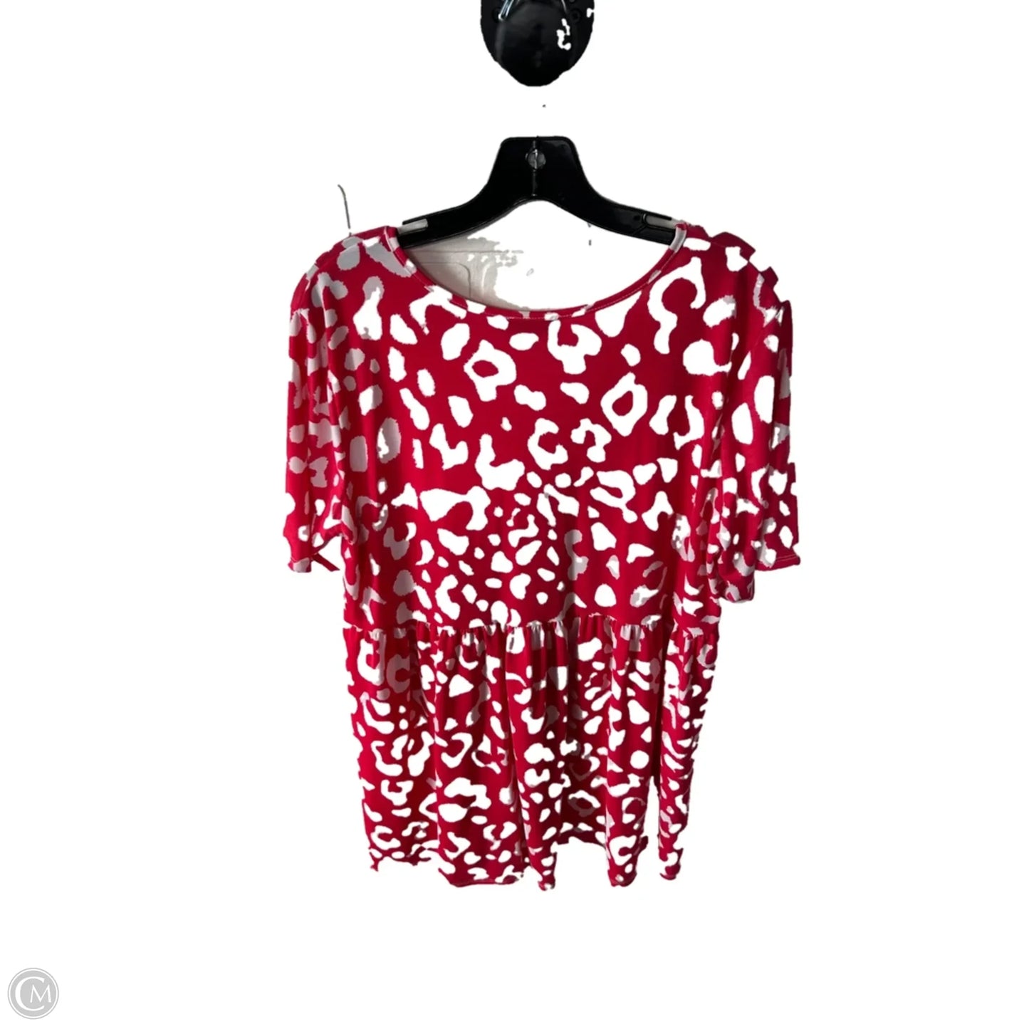 Top Short Sleeve By Heimish Usa In Red & White, Size: 2x