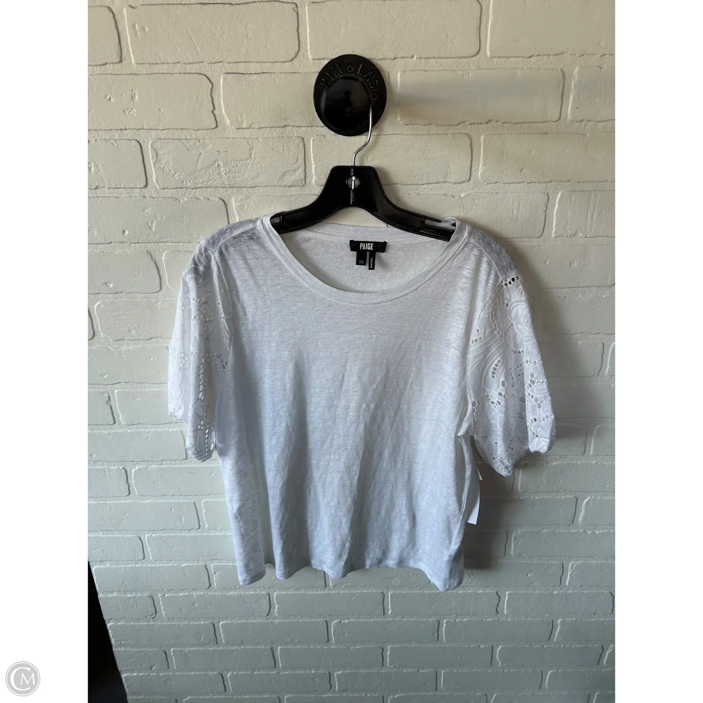 Top Short Sleeve By Paige In White, Size: Xs