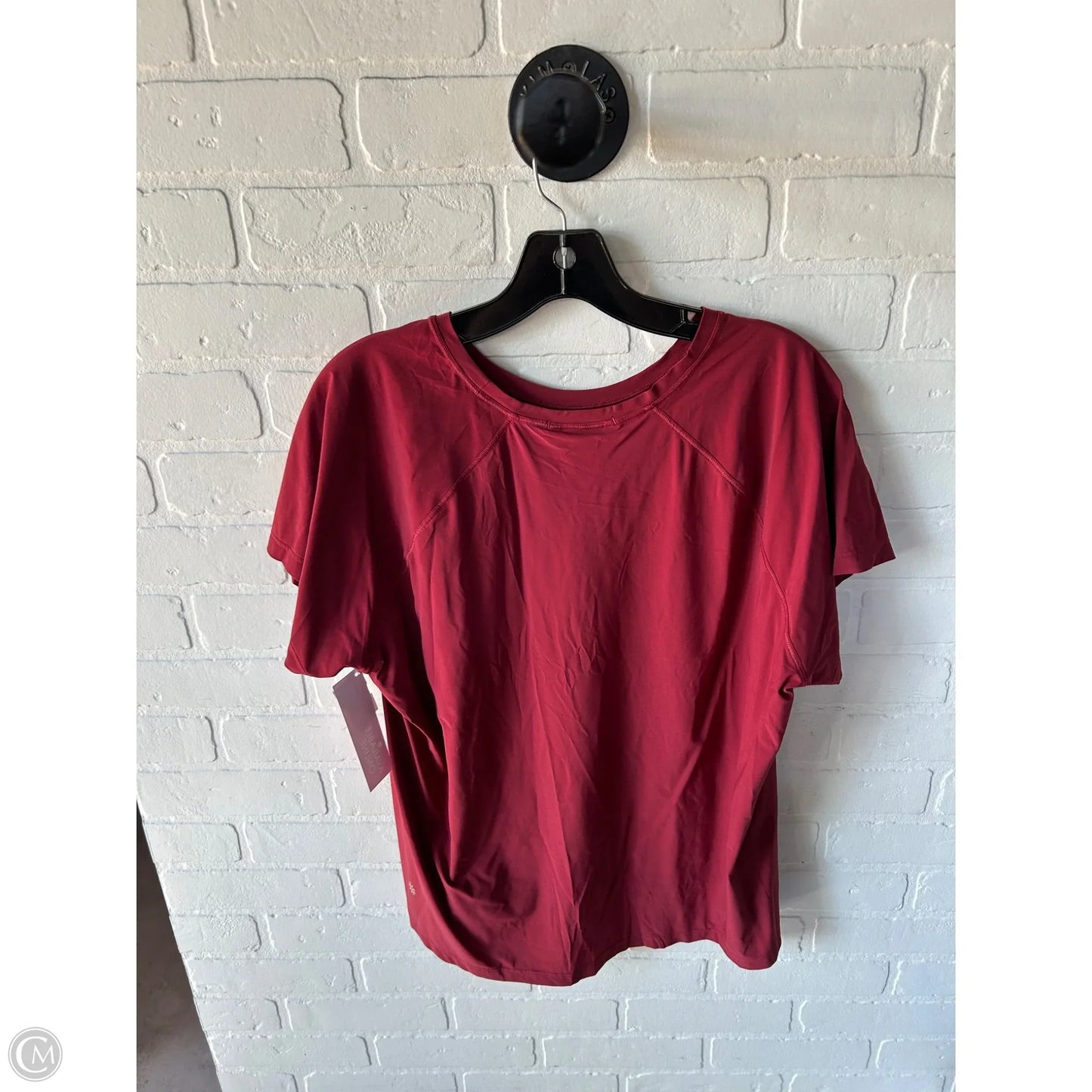 Athletic Top Short Sleeve By Athleta In Red, Size: L