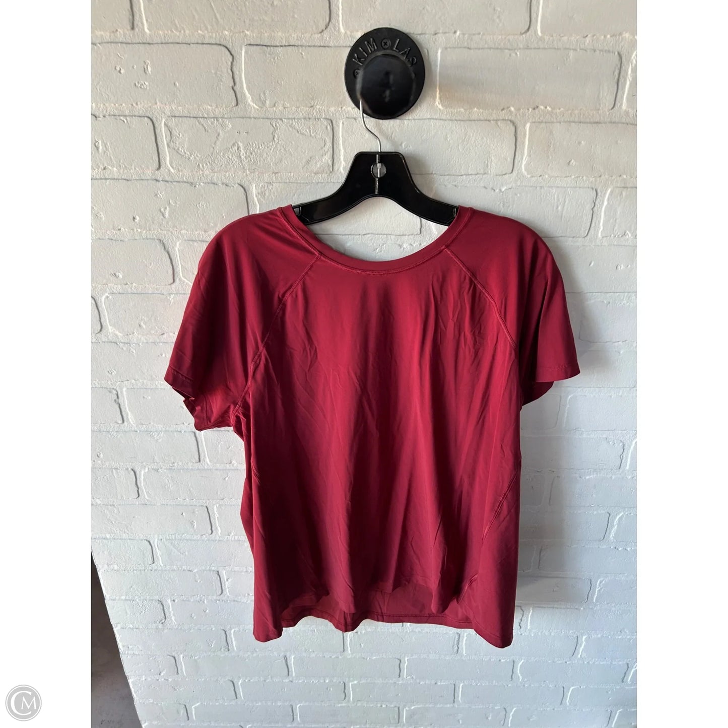 Athletic Top Short Sleeve By Athleta In Red, Size: L