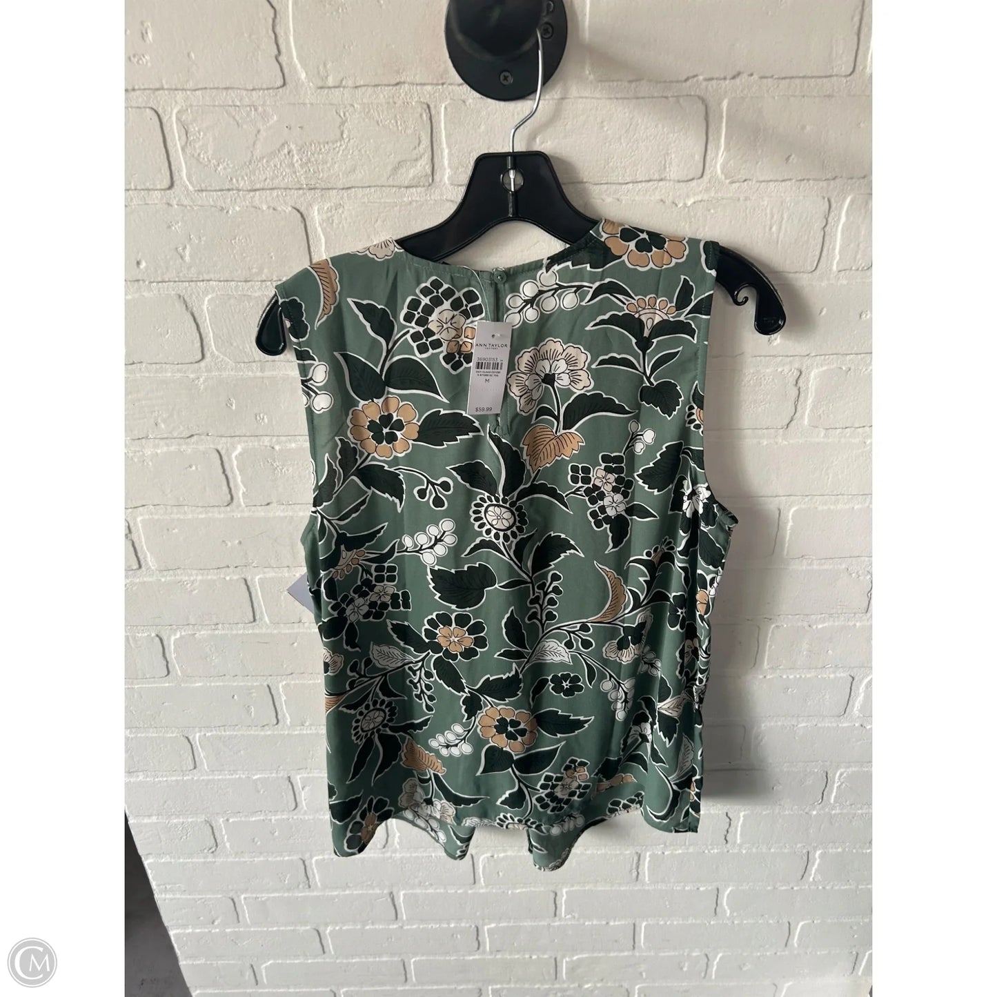 Top Sleeveless By Ann Taylor In Green, Size: M