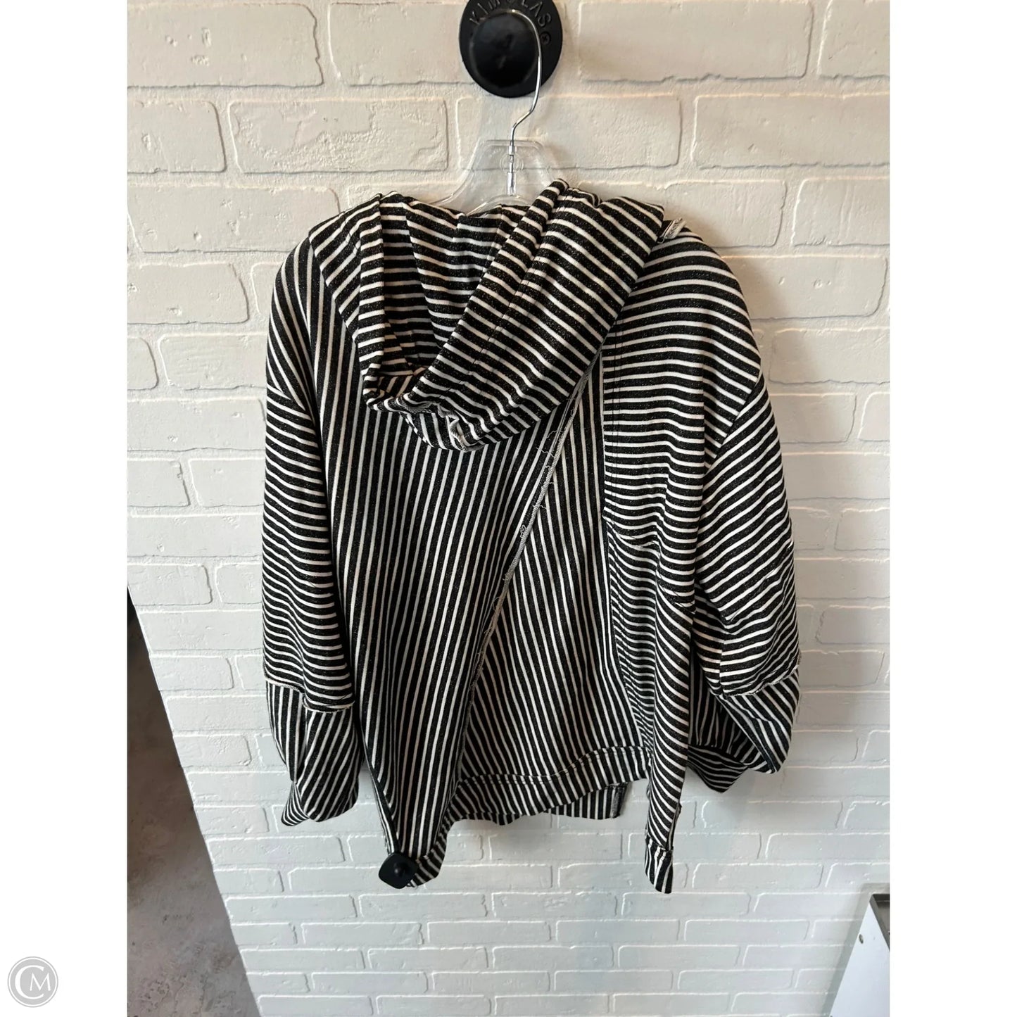 Sweatshirt Hoodie By Pilcro In Black & White, Size: M
