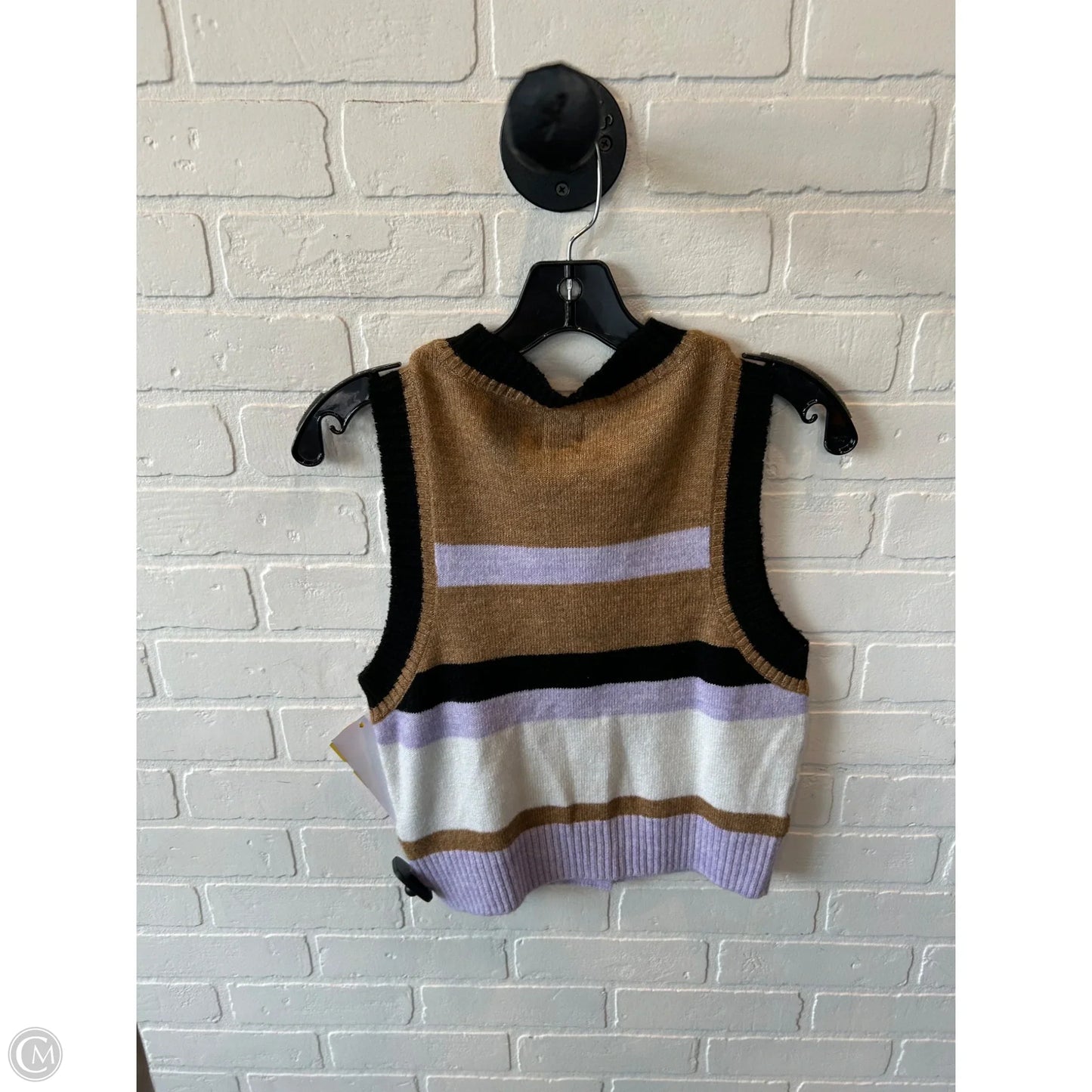 Vest Sweater By Maeve In Black & Brown, Size: Xs