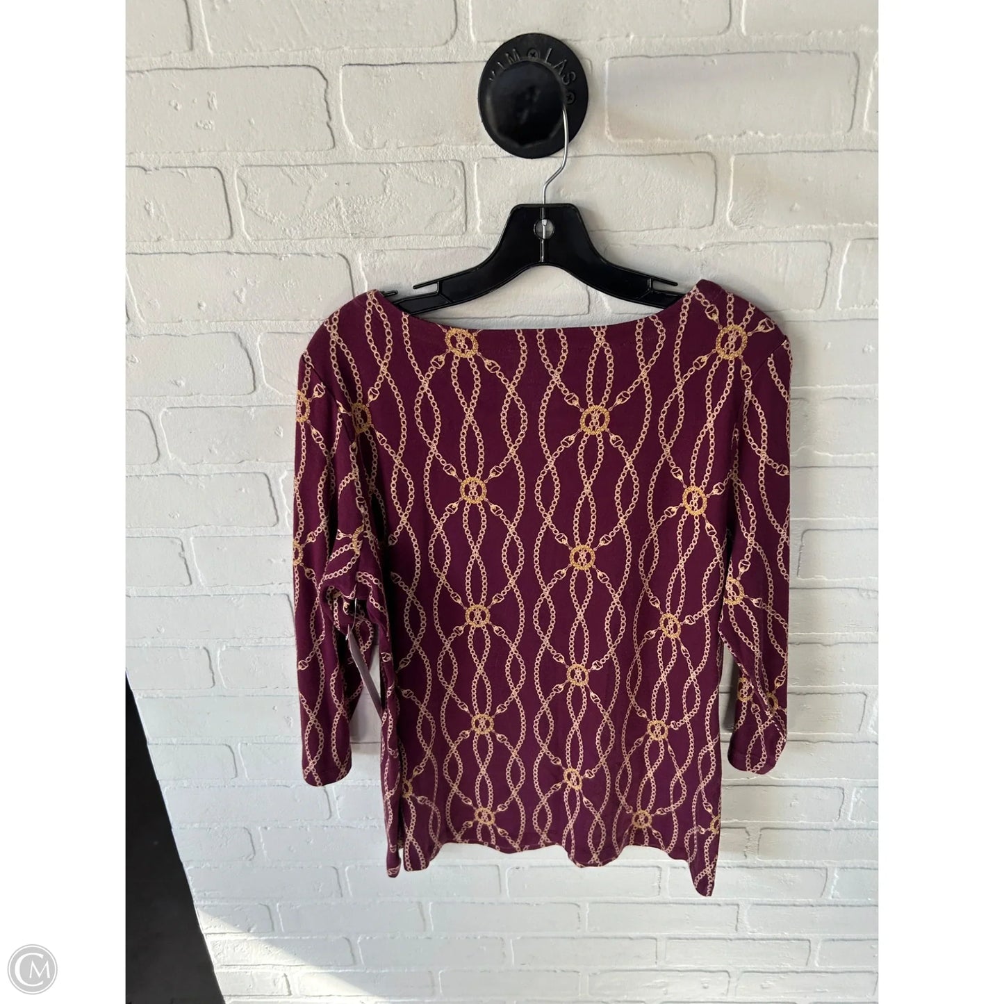 Top 3/4 Sleeve By Chicos In Purple, Size: L