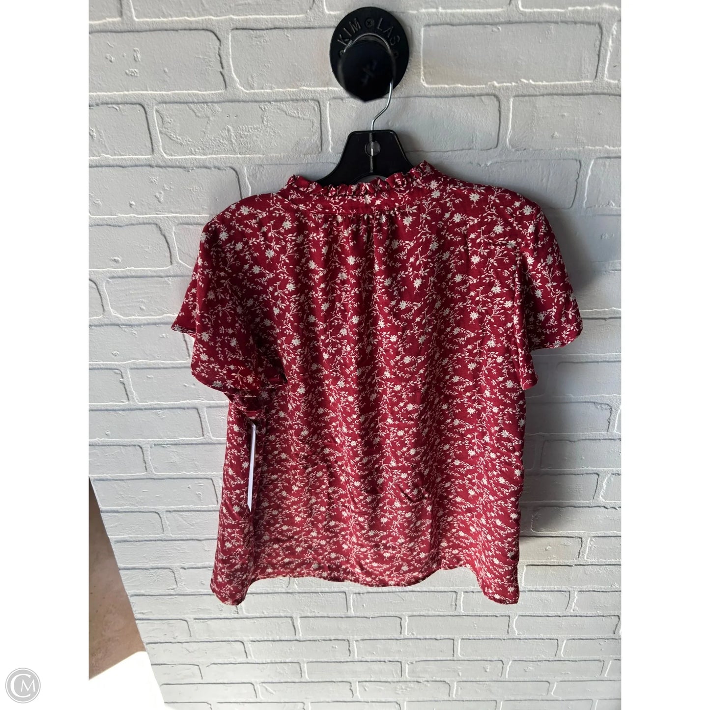 Top Short Sleeve By Bobeau In Red & White, Size: Xl