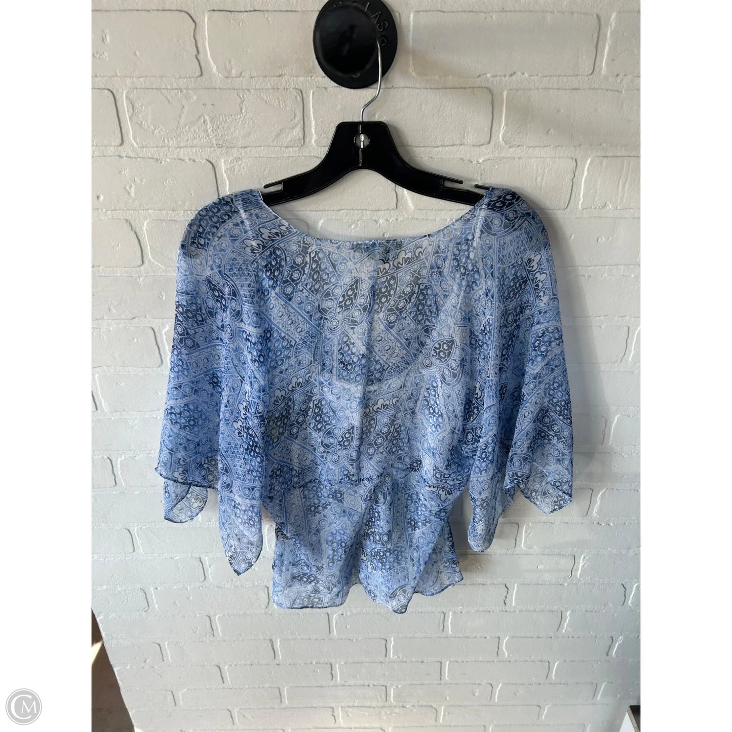 Top 2pc Short Sleeve By Lauren By Ralph Lauren In Blue, Size: S