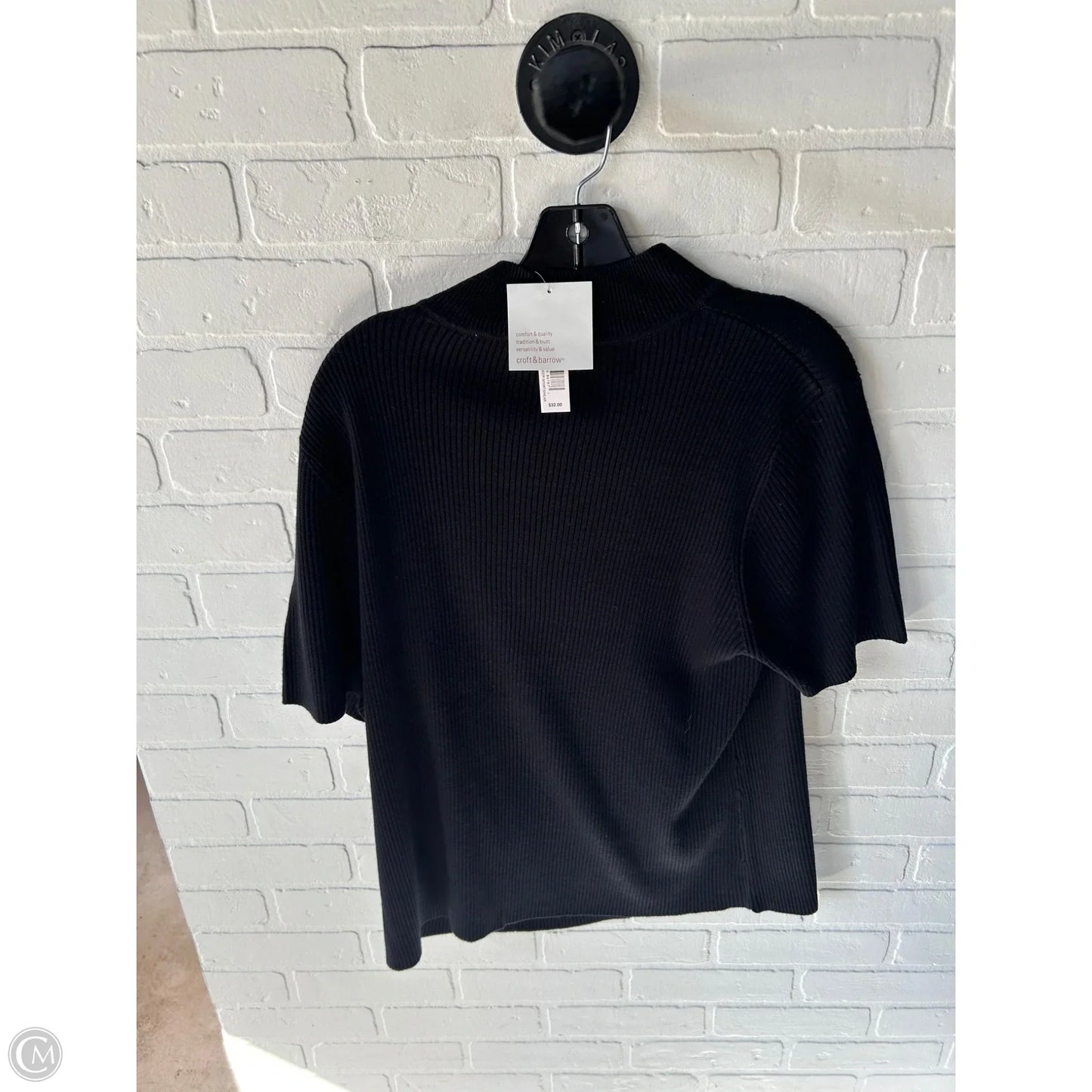 Sweater Short Sleeve By Croft And Barrow In Black, Size: 1x