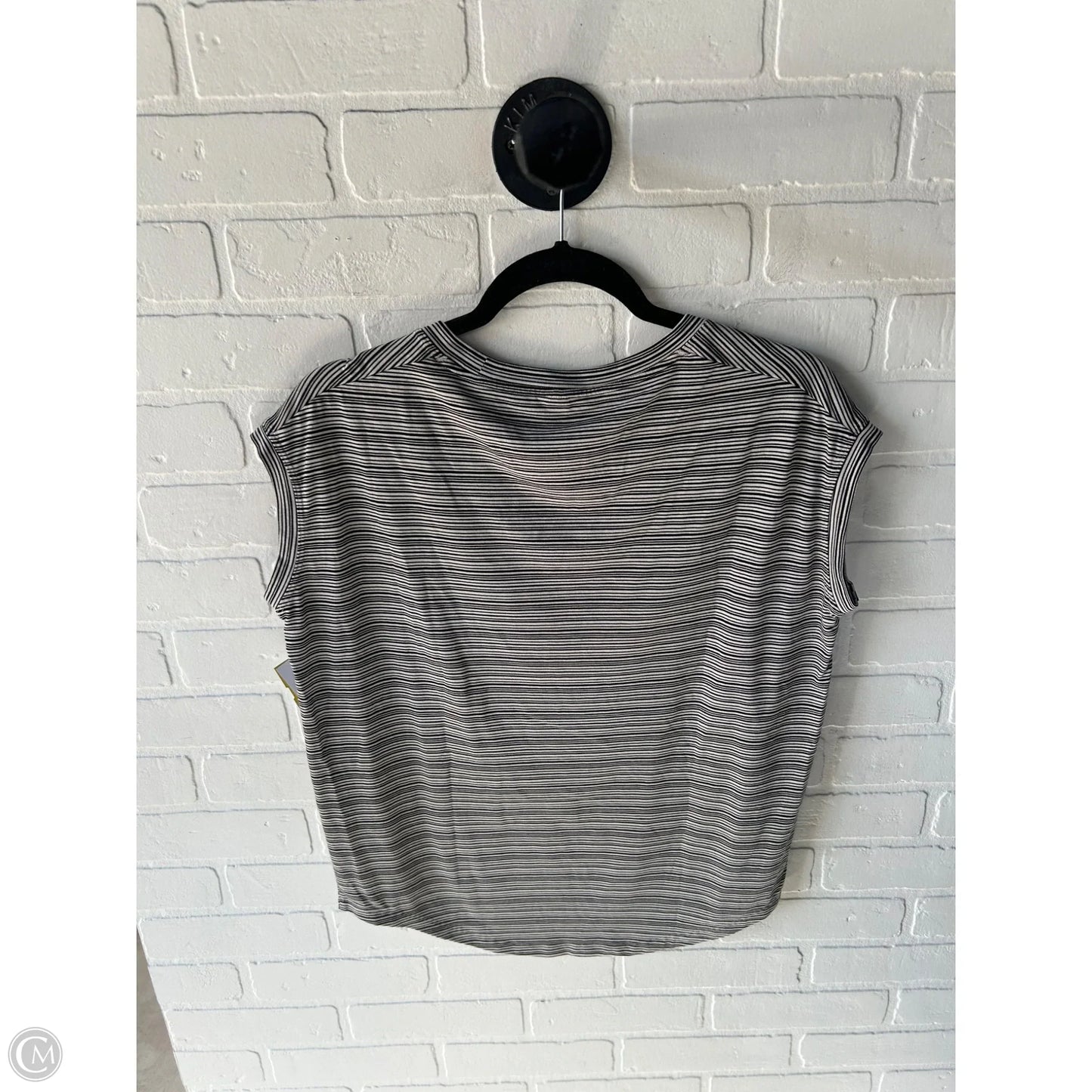 Athletic Top Short Sleeve By Athleta In Black & Tan, Size: S