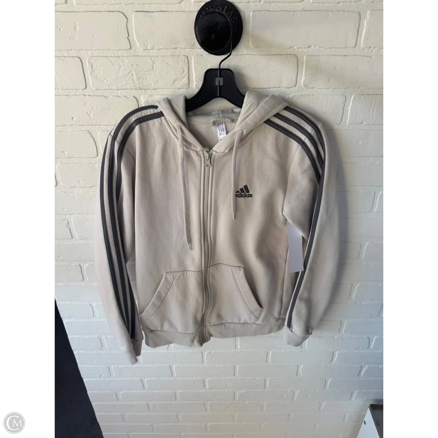 Athletic Sweatshirt Hoodie By Adidas In Grey & Tan, Size: Xs