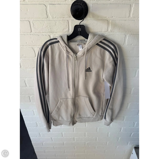 Athletic Sweatshirt Hoodie By Adidas In Grey & Tan, Size: Xs