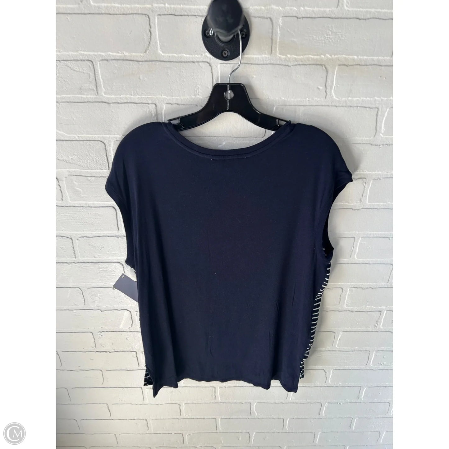 Top Short Sleeve By Loft In Blue & White, Size: M
