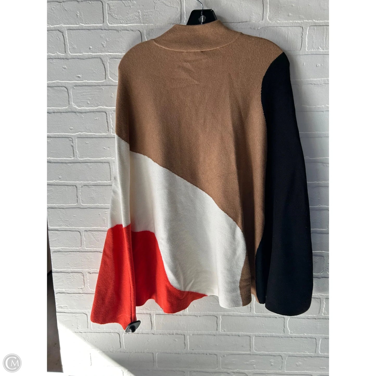 Poncho By Chicos In Black & Tan, Size: S