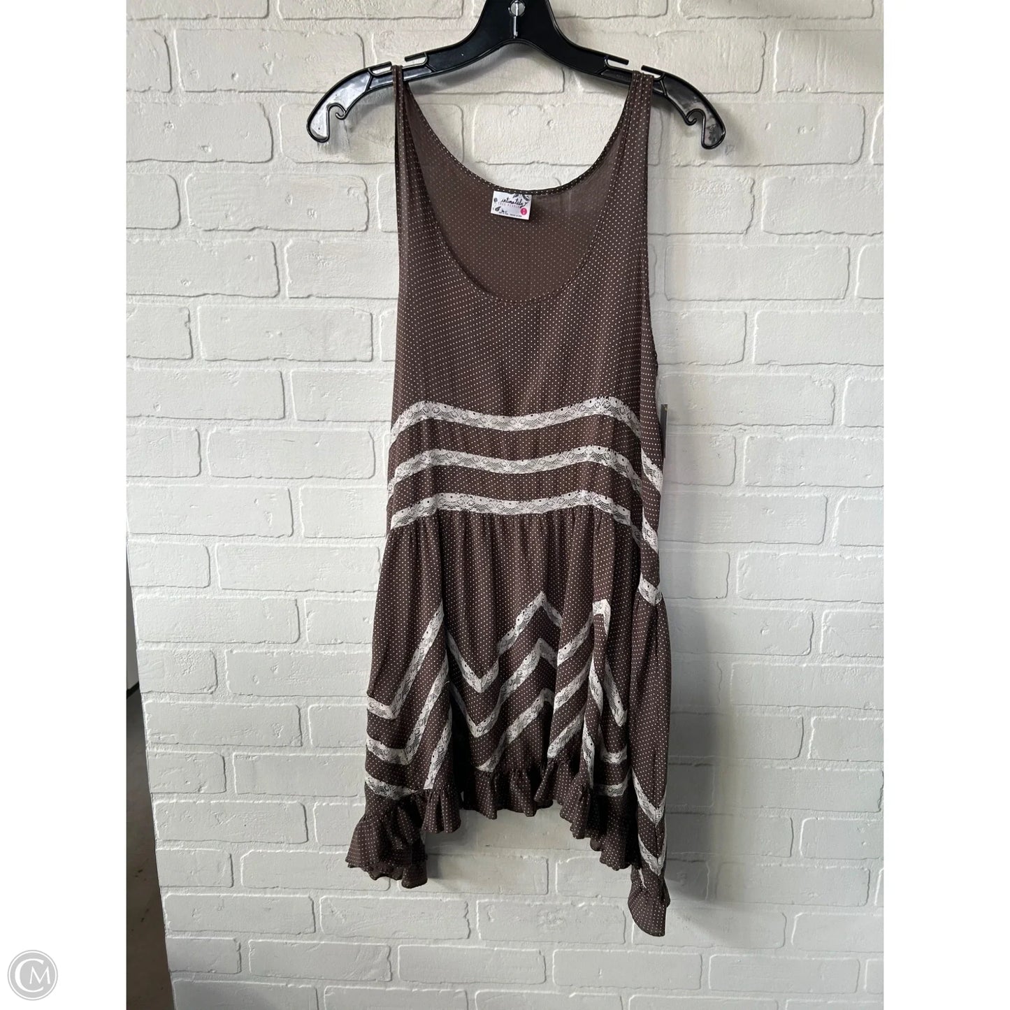 Tunic Sleeveless By Free People In Brown & Cream, Size: M