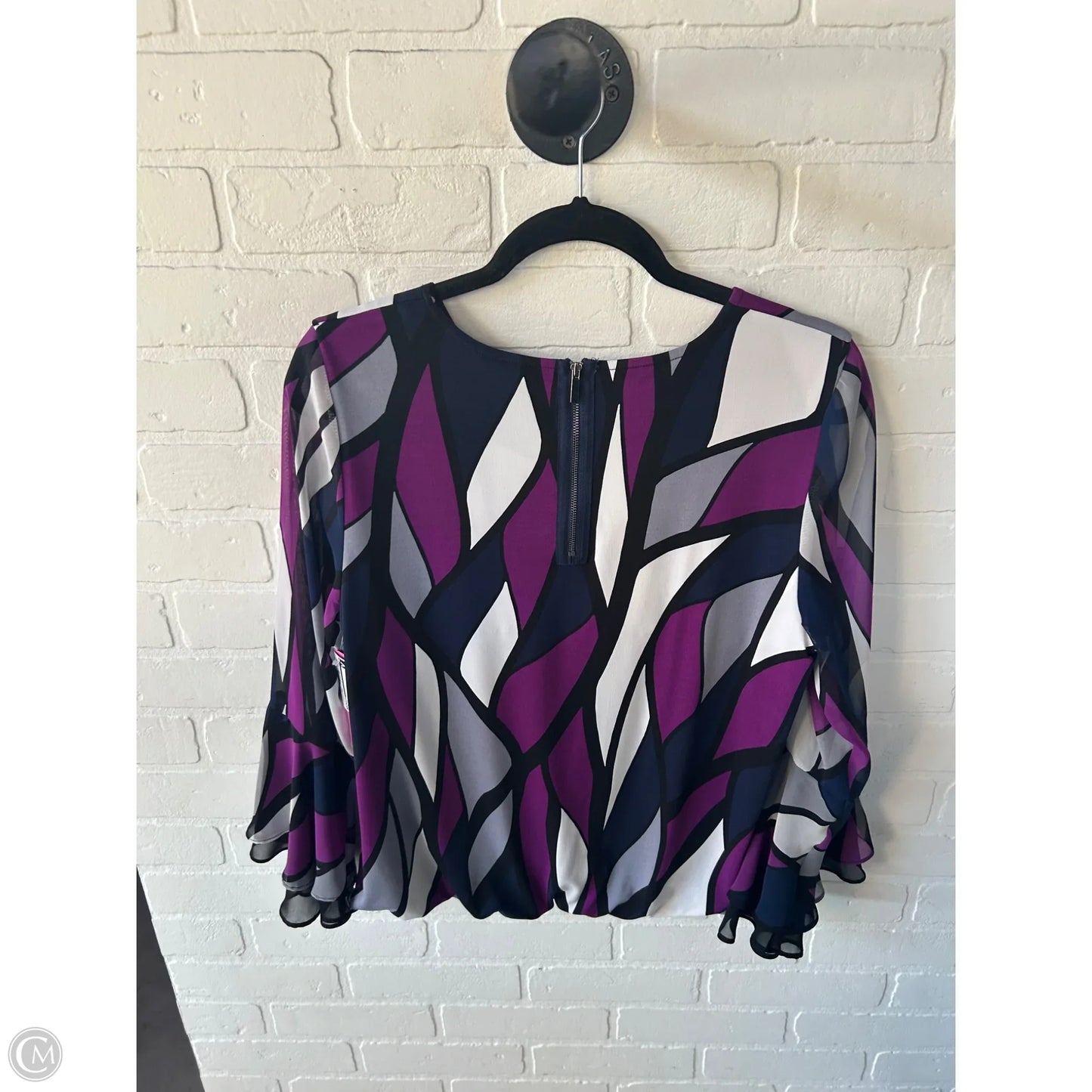 Top Long Sleeve By Alfani In Grey & Purple, Size: L