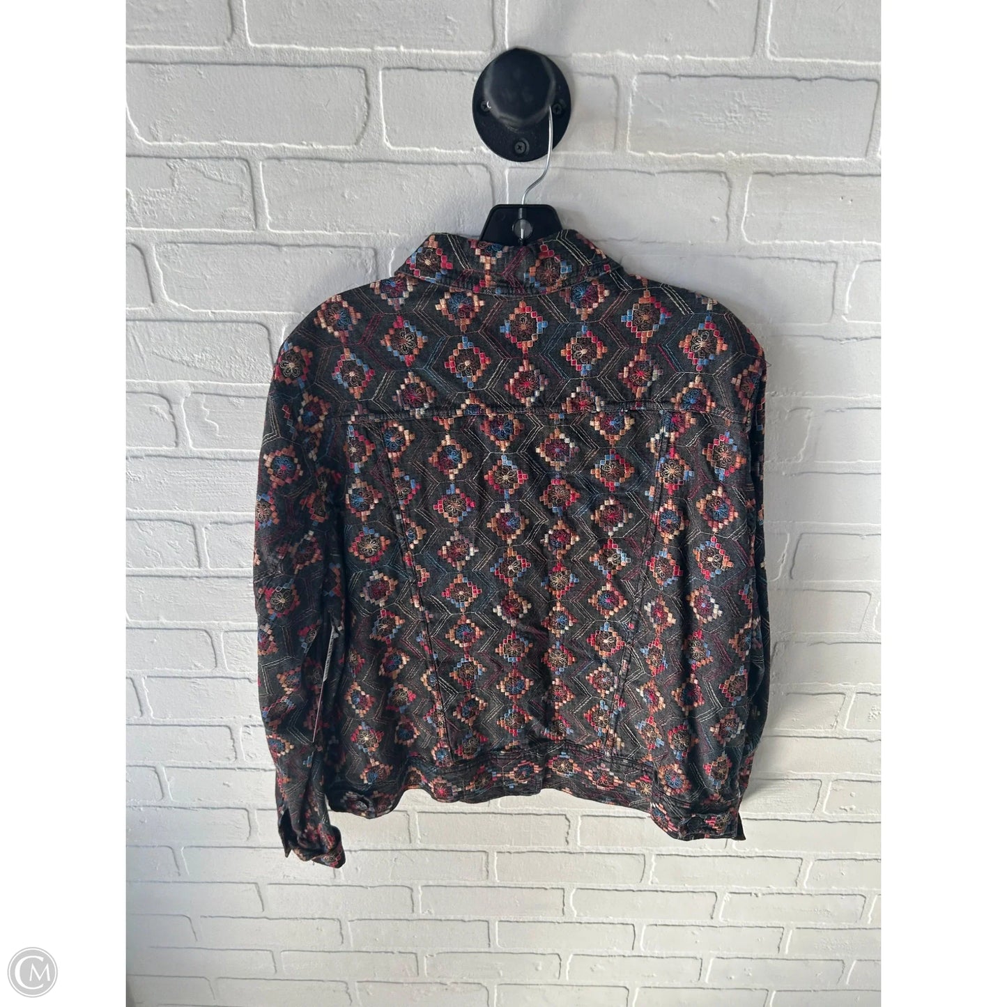 Jacket Denim By Coldwater Creek In Grey & Orange, Size: L