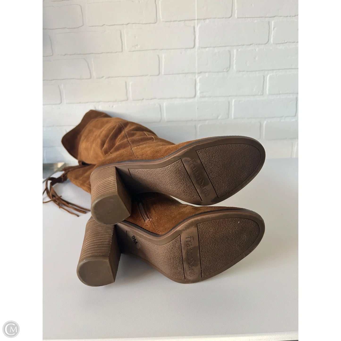 Boots Over-the-knee Heels By Franco Sarto In Brown, Size: 9