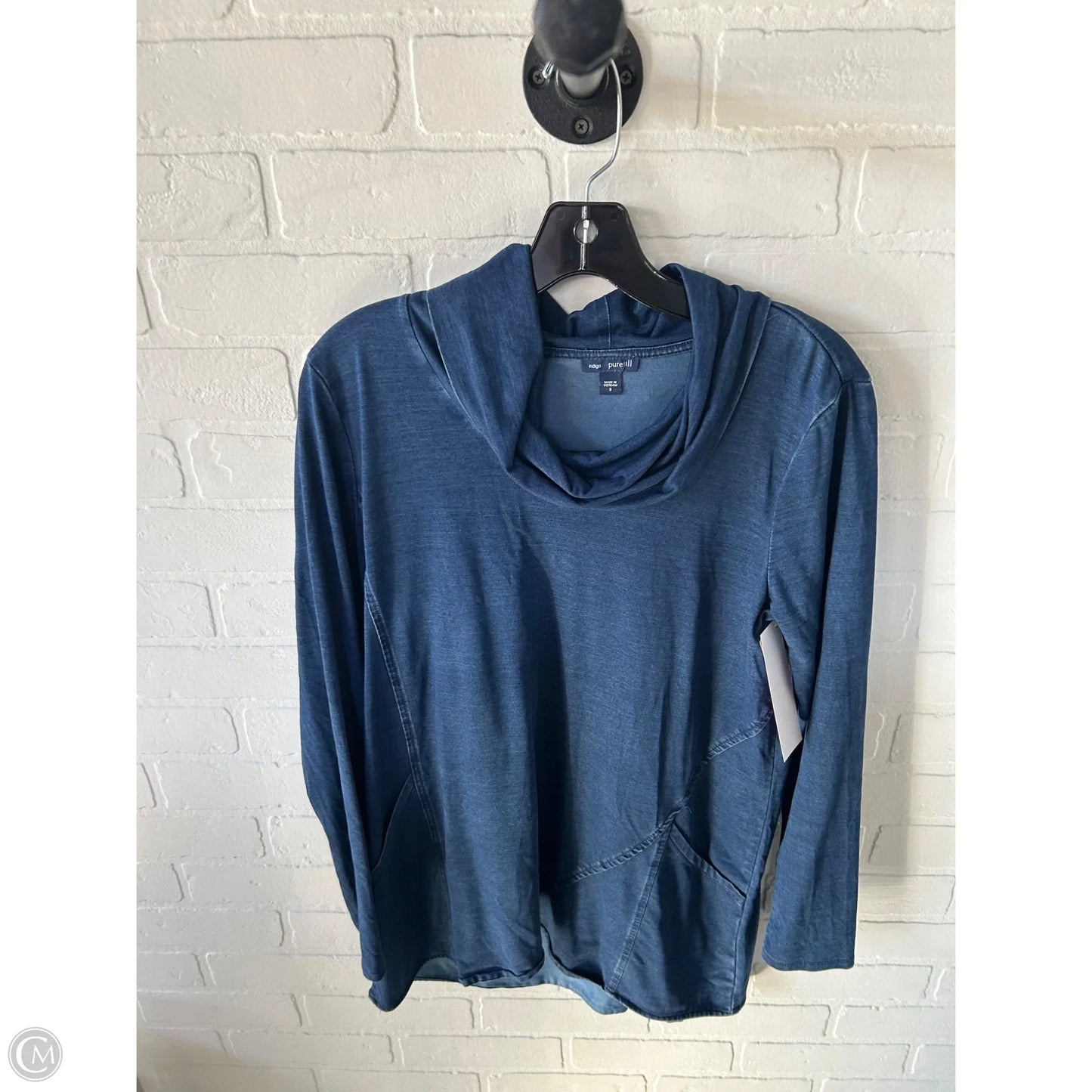 Top Long Sleeve By Pure Jill In Blue Denim, Size: S