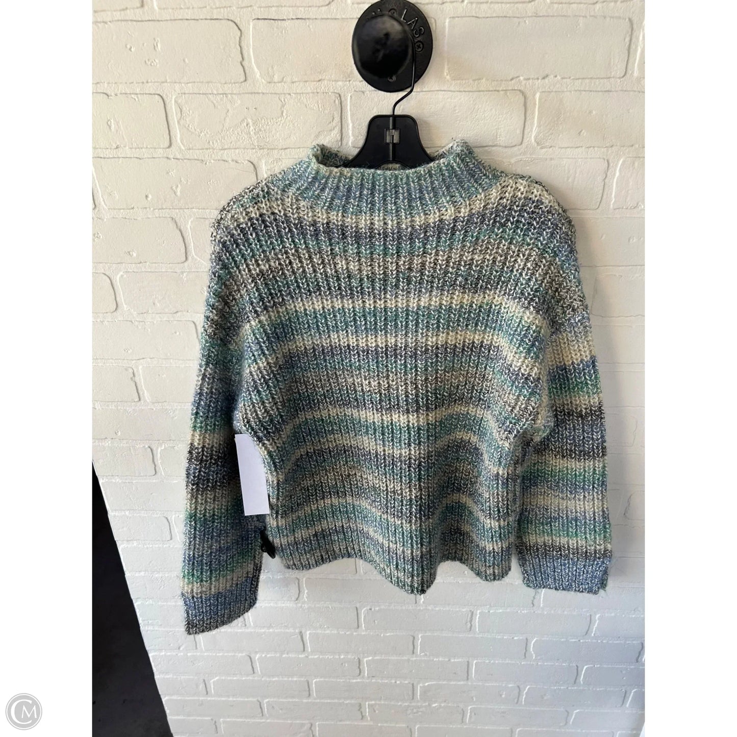 Sweater By Loft In Green & Grey, Size: Mp
