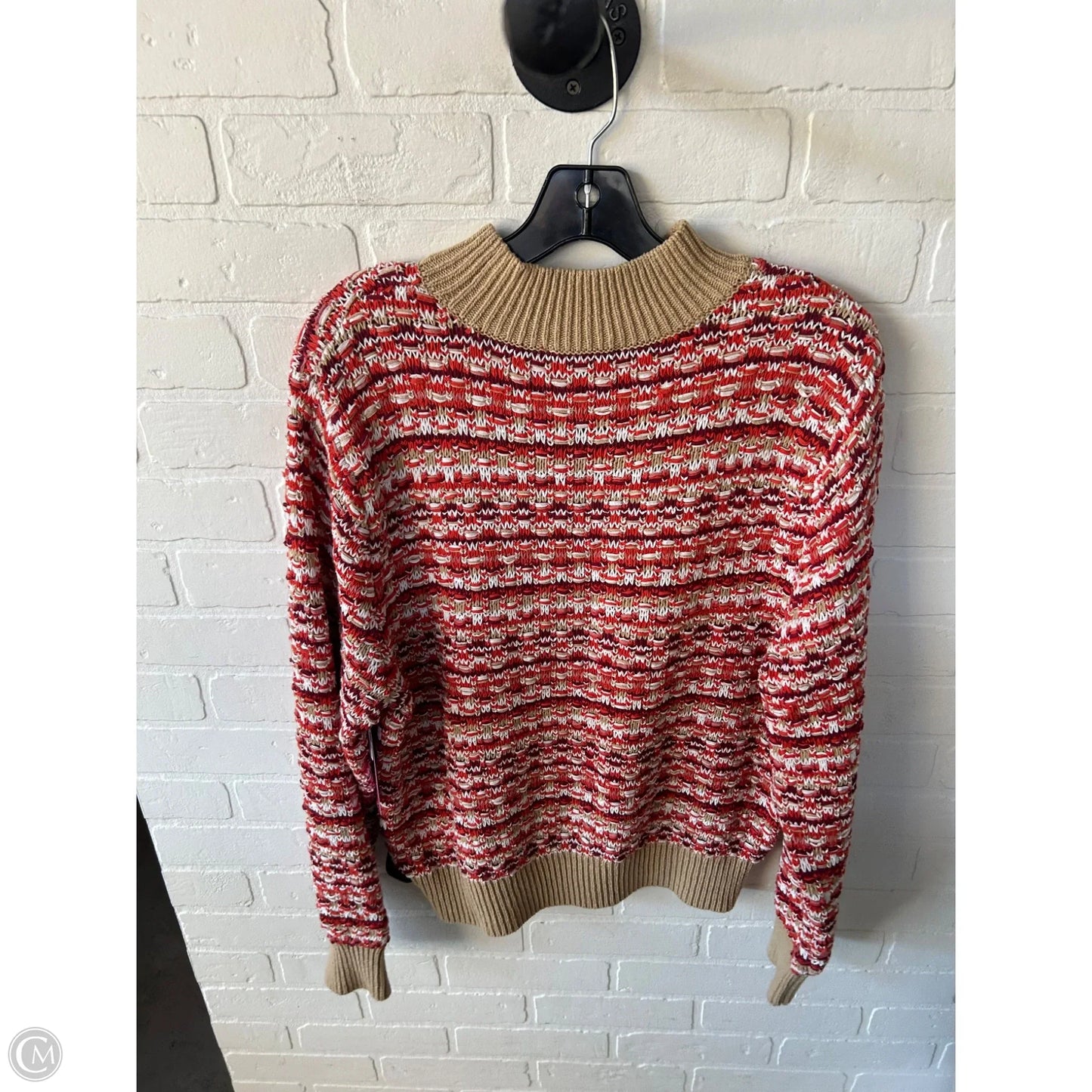 Sweater By Ann Taylor In Red & Tan, Size: Lp