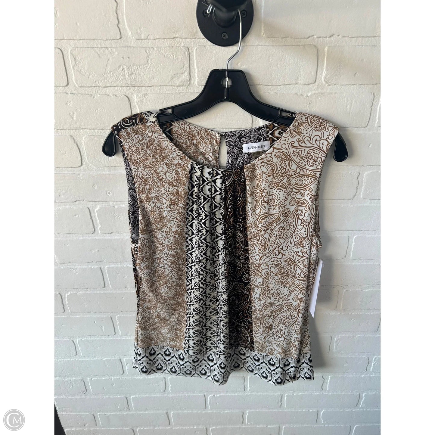 Top Sleeveless By Calvin Klein In Brown, Size: M