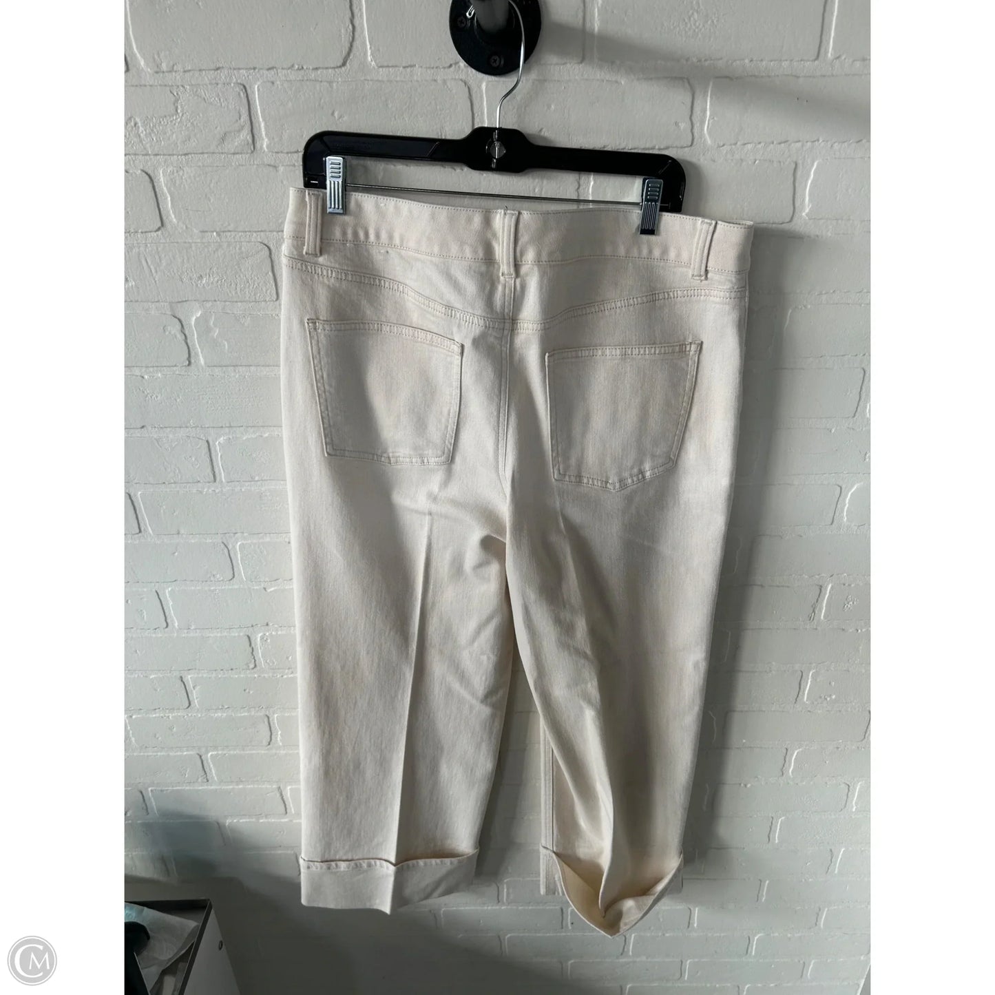 Jeans Straight By Talbots In Cream Denim, Size: 12