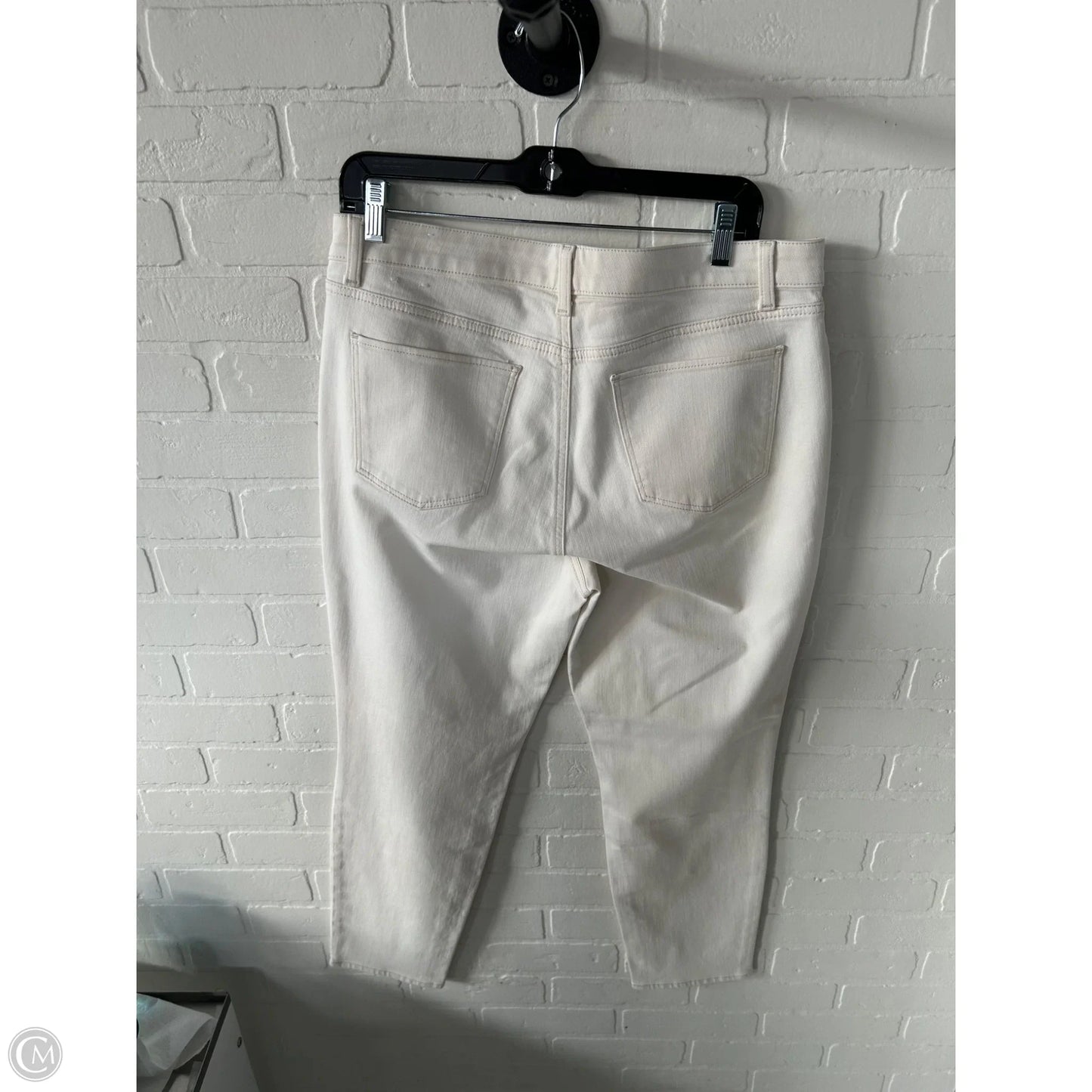 Jeans Straight By Talbots In Cream Denim, Size: 14