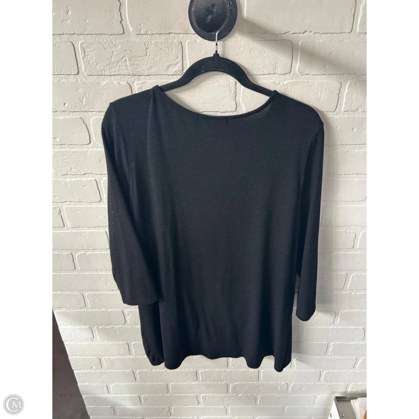Top 3/4 Sleeve Basic By Gibson In Black, Size: L