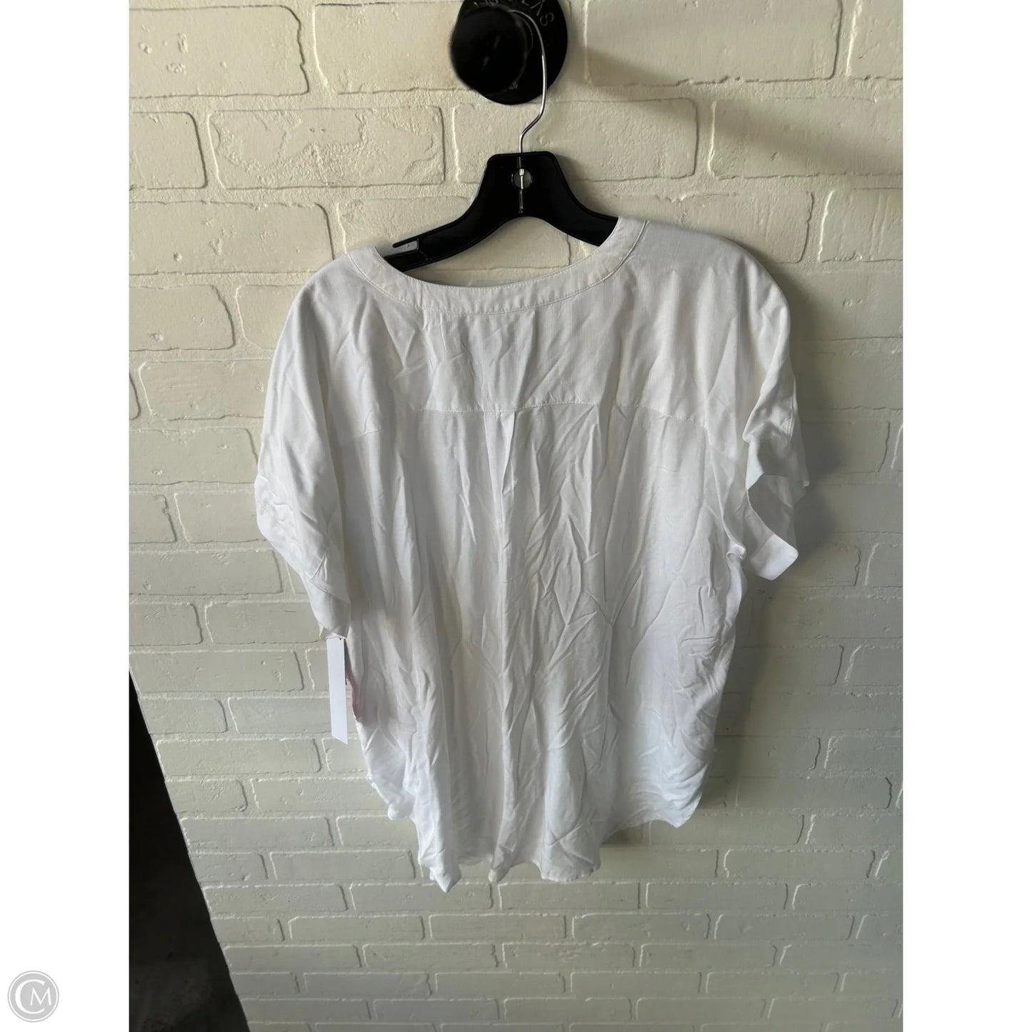 Top Short Sleeve By Loft In White, Size: L
