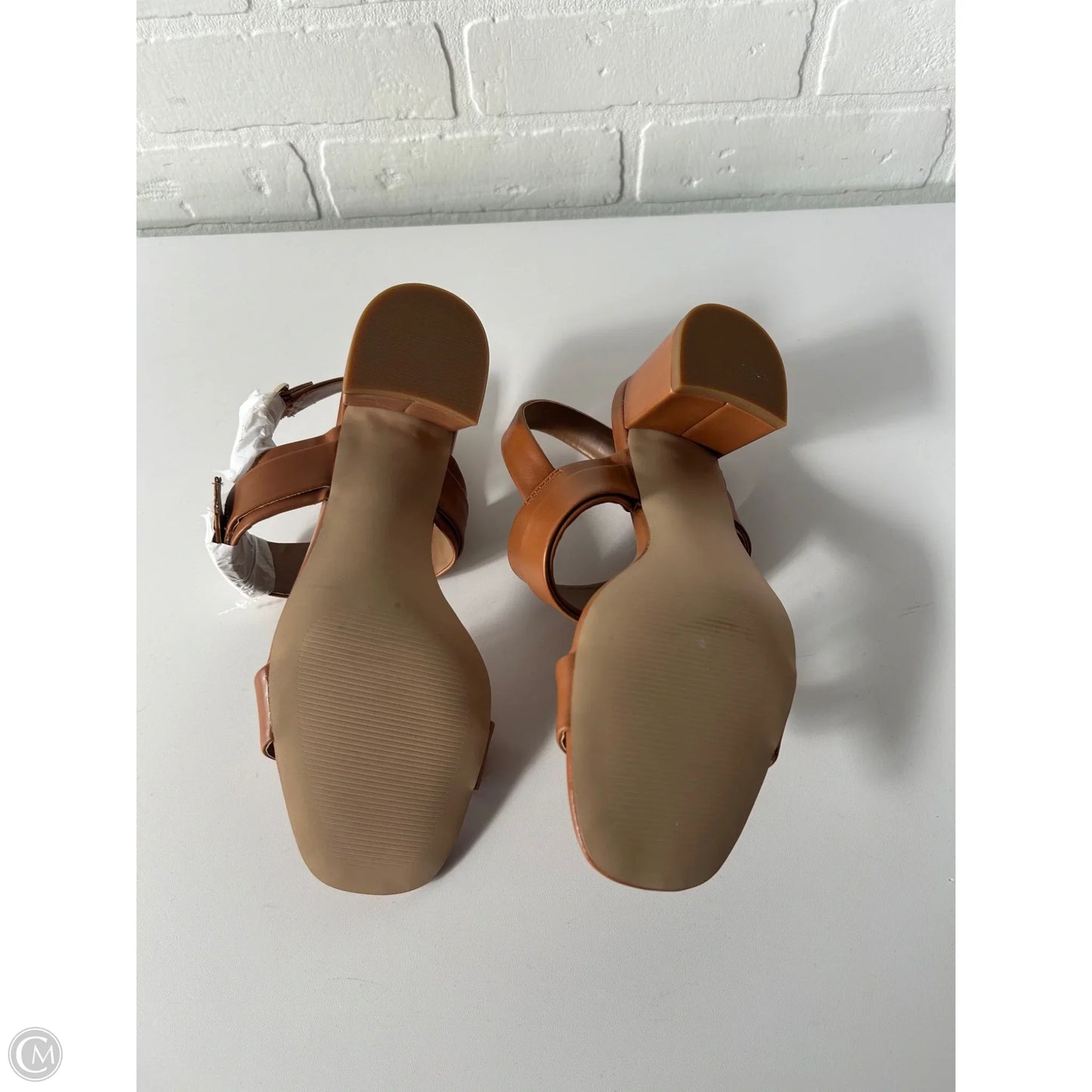 Sandals Heels Block By Cmc In Tan, Size: 8.5